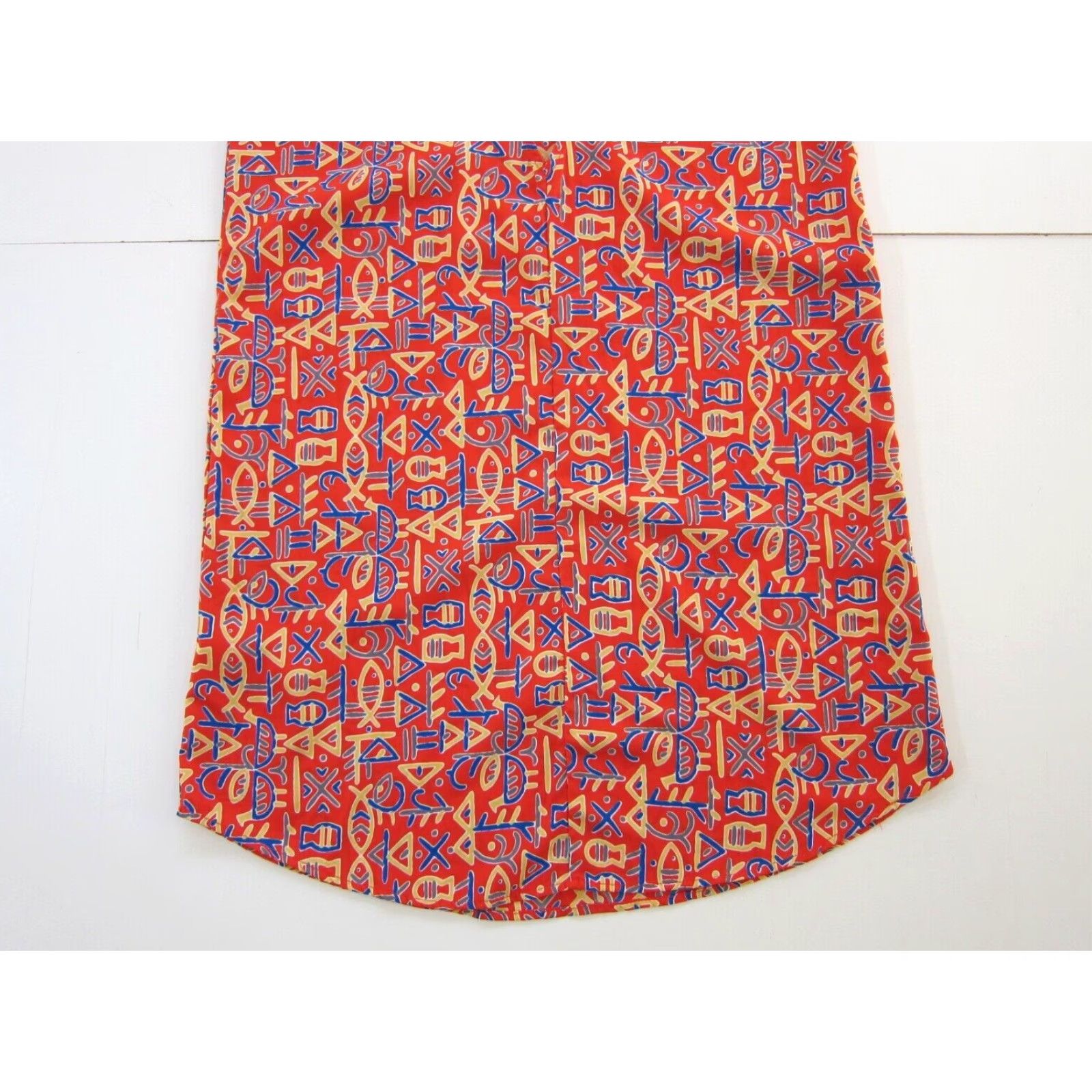 Vintage hug Red Abstract Fish Cap Sleeve Shift Sheath Tunic Dress Medium Size M / US 6-8 / IT 42-44 - 7 Thumbnail