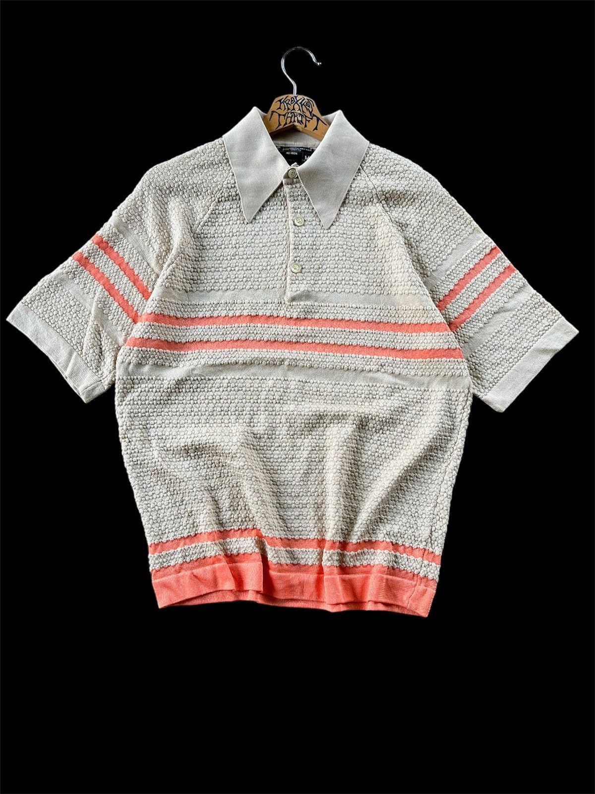 JCPenney × Vintage 🔥RARE Vintage Jc Penny Wrinkle Stripe Polo Tee 80s Size US M / EU 48-50 / 2 - 1 Thumbnail