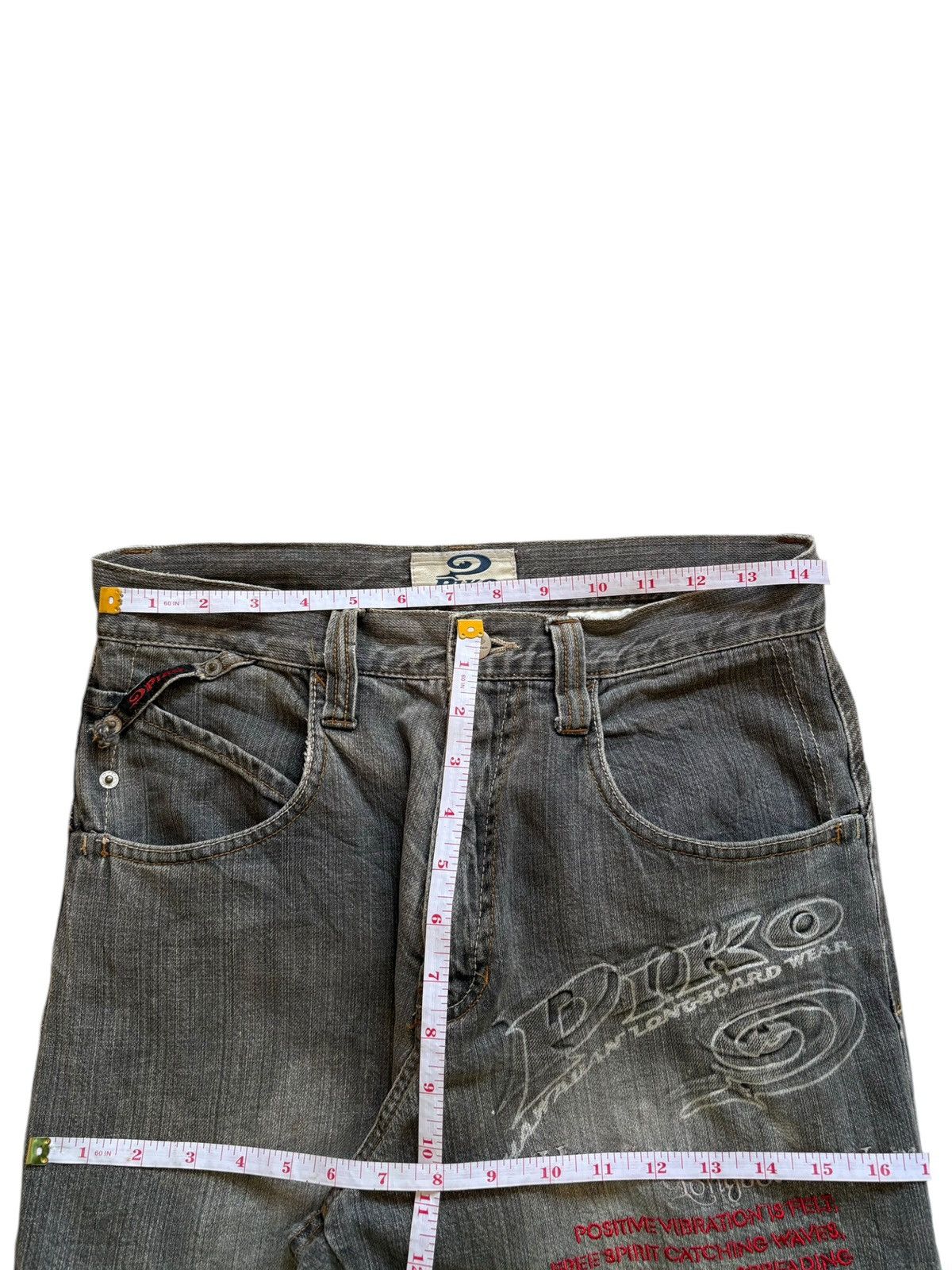 Japanese Brand Vintage Japanese Brand Wording Style Baggy Cargo Jeans Size US 29 - 13 Thumbnail