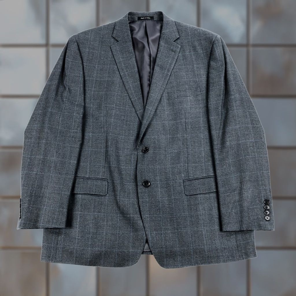Ralph Lauren Ralph Lauren Blazer 46R Gray Glen Check Plaid 2 Button Silk Wool Jacket Single-Breasted Mens Regular Notch Lined Dry Clean Only Vintage: No Size 46R - 1 Thumbnail