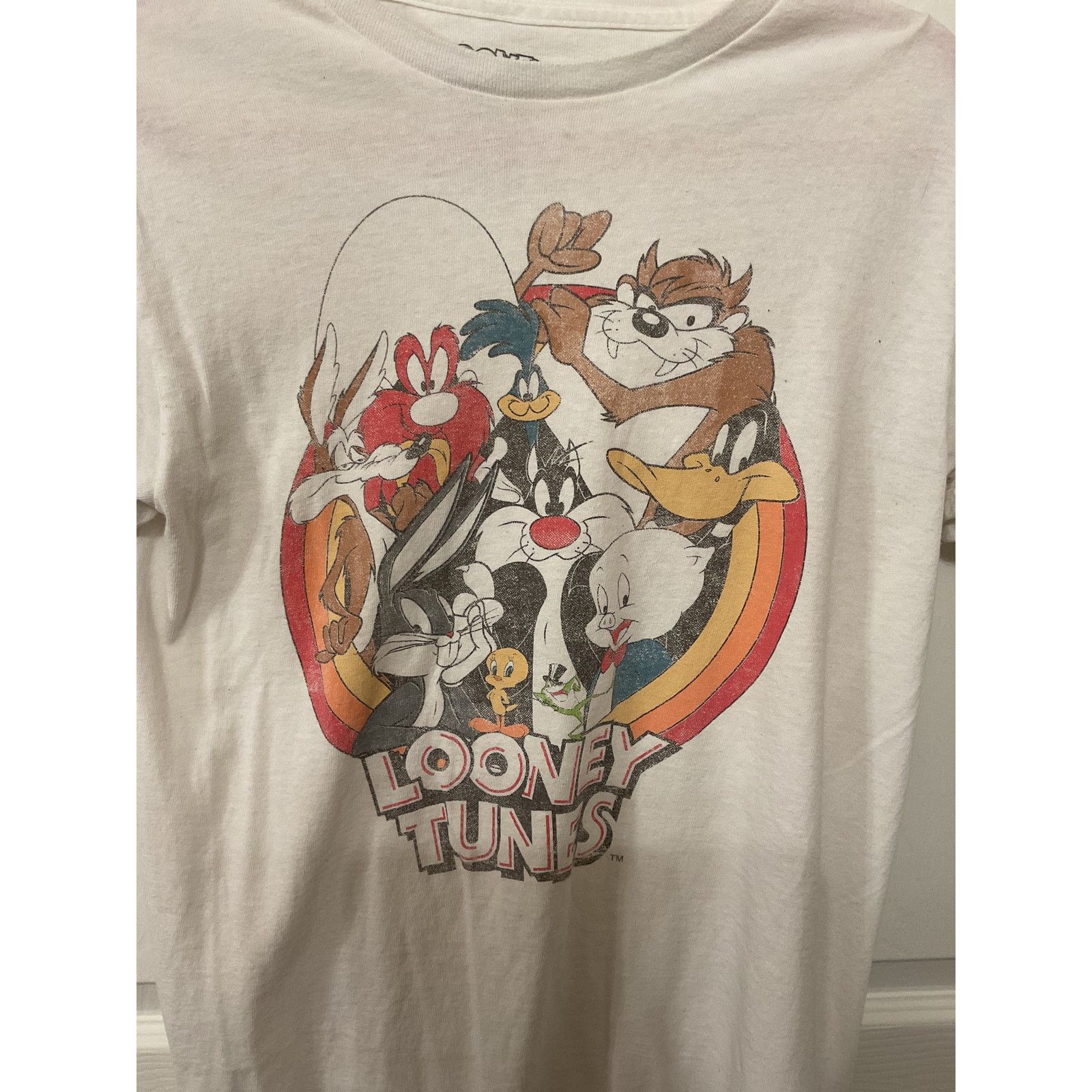 Warner Bros Men's Looney Tunes Vintage White Short Sleeve Graphic Tee, S Size US S / EU 44-46 / 1 - 1 Thumbnail