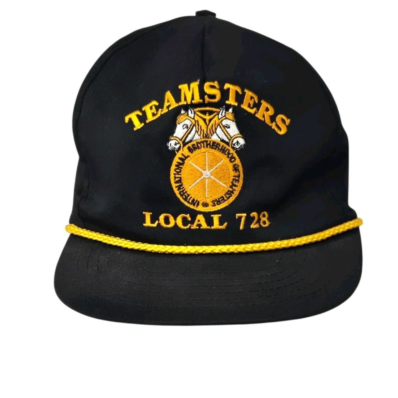 Vintage VINTAGE Teamsters Hat Unbranded Trucker Adjustable USA Black Workwear Union Made Size ONE SIZE - 2 Thumbnail