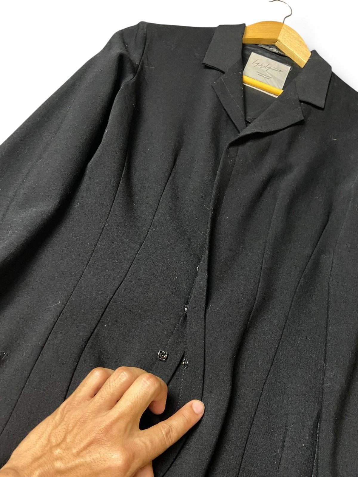 Yohji Yamamoto Vintage YOHJI YAMAMOTO Hidden Button Long Coat (130) Size XXS / US 00 / IT 34 - 4 Thumbnail