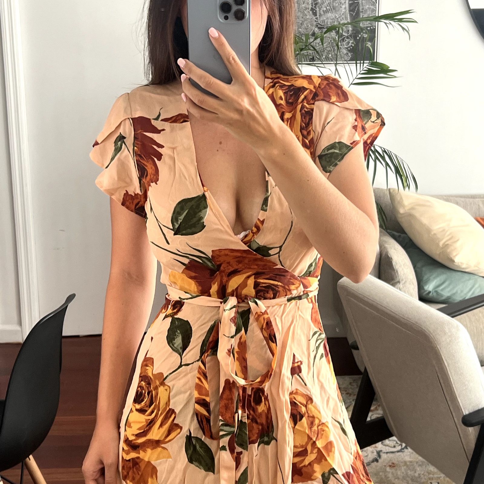 Christy Dawn Christy Dawn the Autumn maxi wrap peach floral dress size XS Size XS / US 0-2 / IT 36-38 - 8 Thumbnail