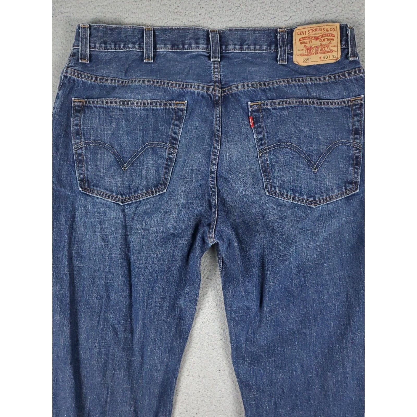 Levi's Levis 559 Mens Relaxed Straight Leg Blue Denim Jeans 40x32 XL Extra Large Size US 40 / EU 56 - 7 Thumbnail