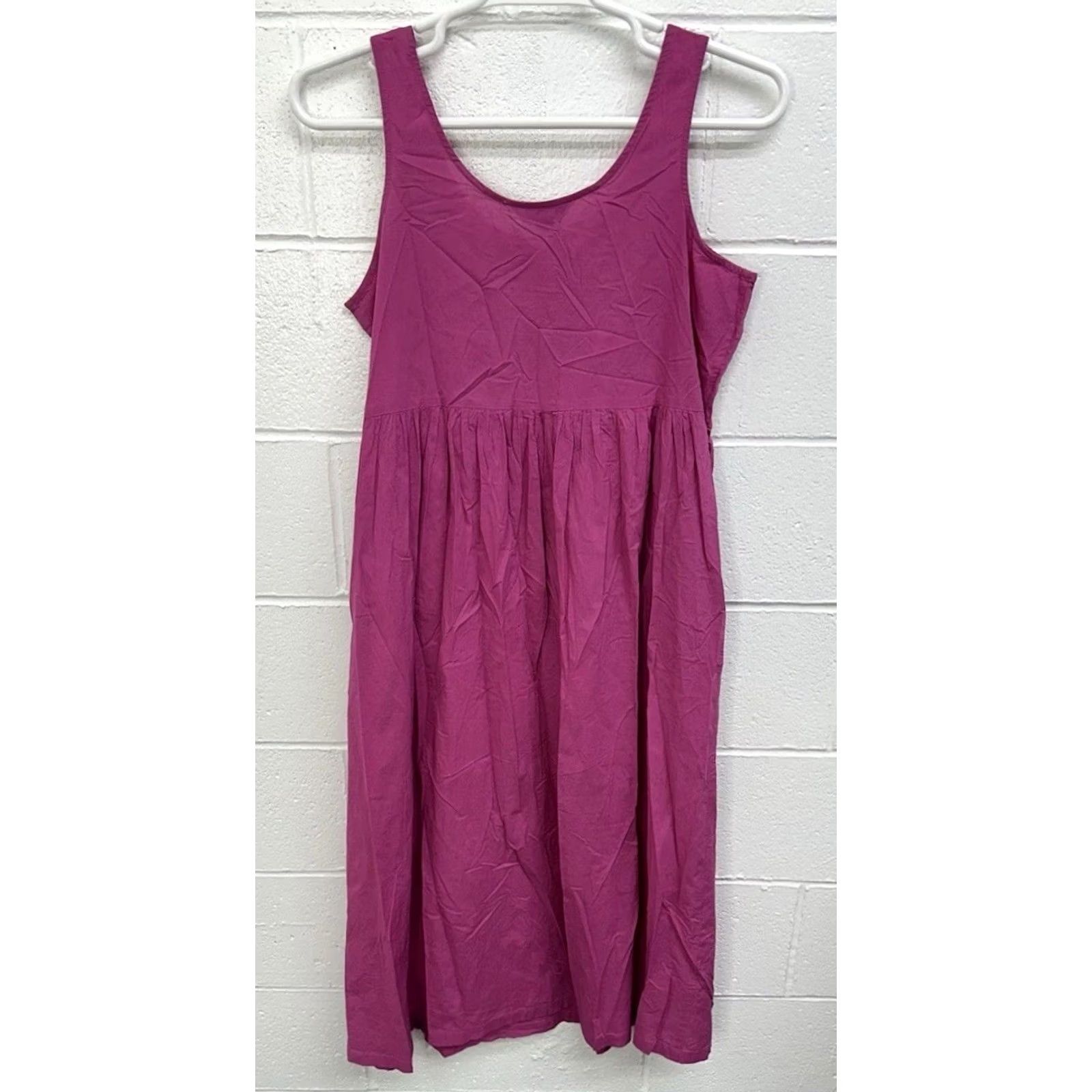 Vintage April Cornell Sundress Cotton Tank Magenta Pink Embroidered Women’s Medium Size M / US 6-8 / IT 42-44 - 5 Thumbnail