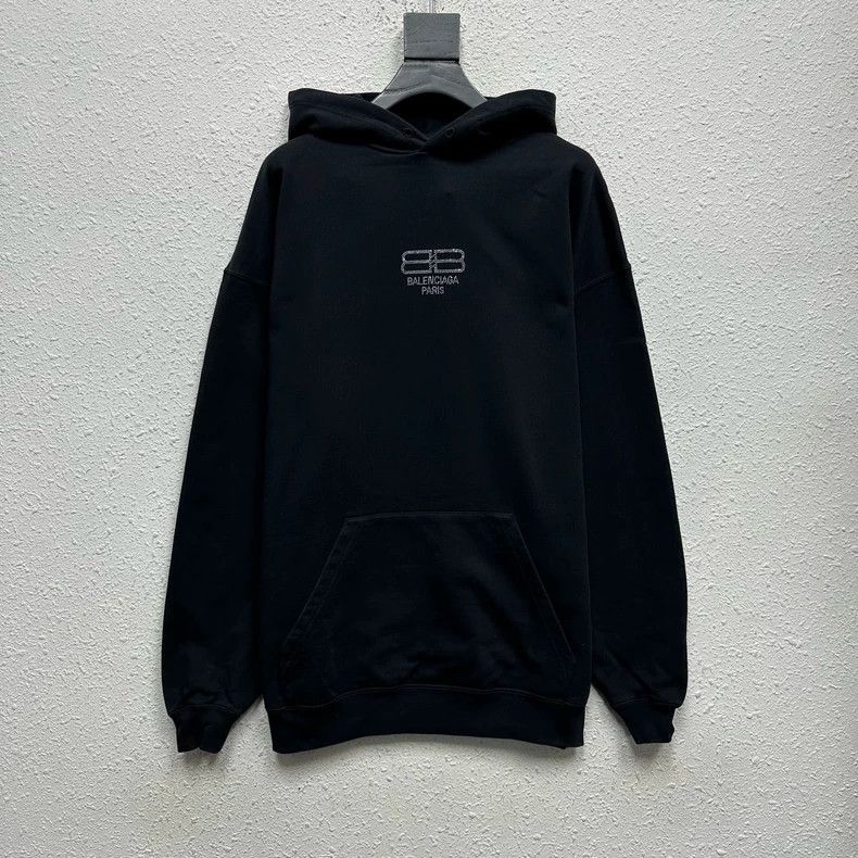 Balenciaga Balenciaga Crystal Logo Black Hoodie - dmc Size US S / EU 44-46 / 1 - 1 Thumbnail