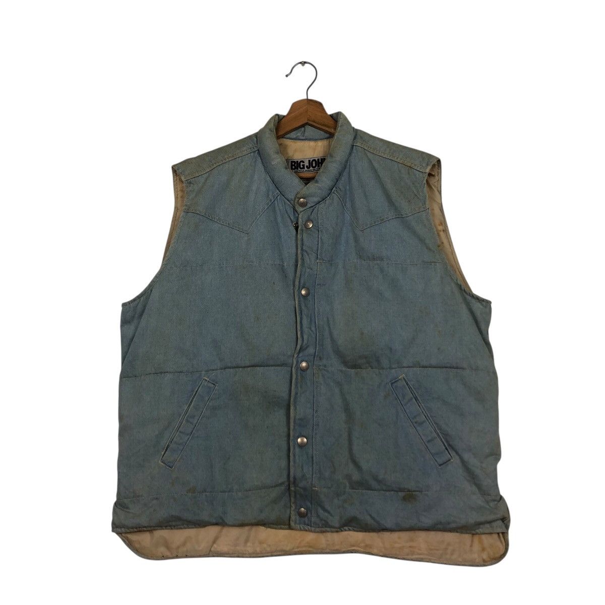 Japanese Brand Big John Vintage Duck-Lined Denim Vest Size US L / EU 52-54 / 3 - 2 Thumbnail