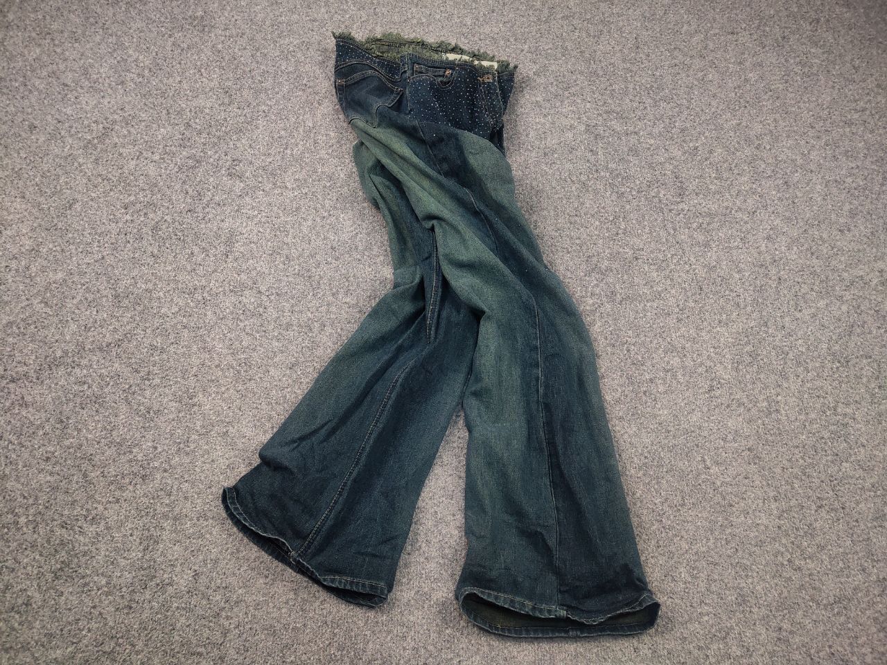 Le Grande Bleu (L.G.B.) Vintage Y2K Hysteric LGB If Six Was Nine Blue Flared Jeans Size 29" - 2 Thumbnail