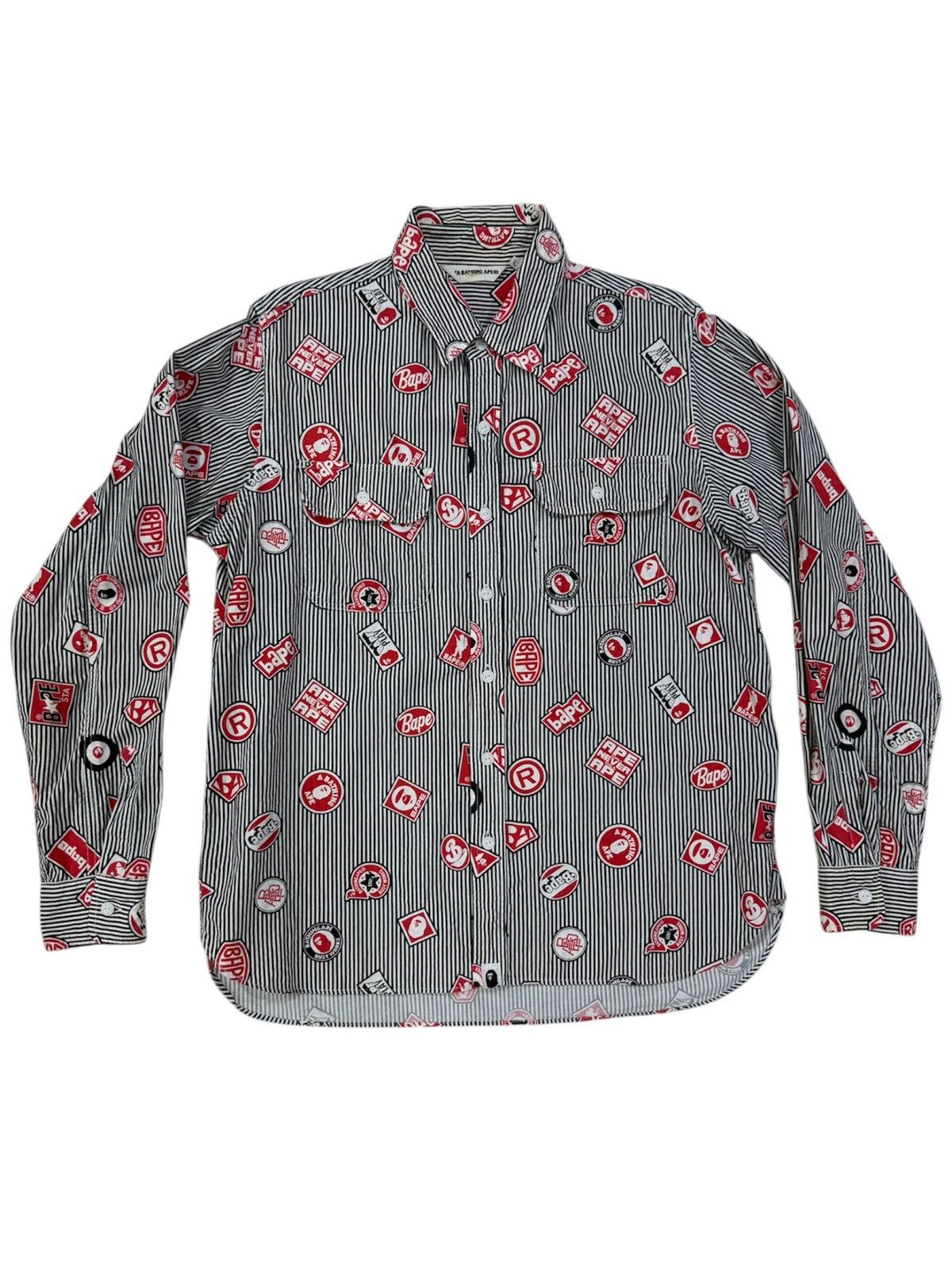 Bape Vintage bape fullprint longsleeve button ups shirts Size US L / EU 52-54 / 3 - 1 Thumbnail