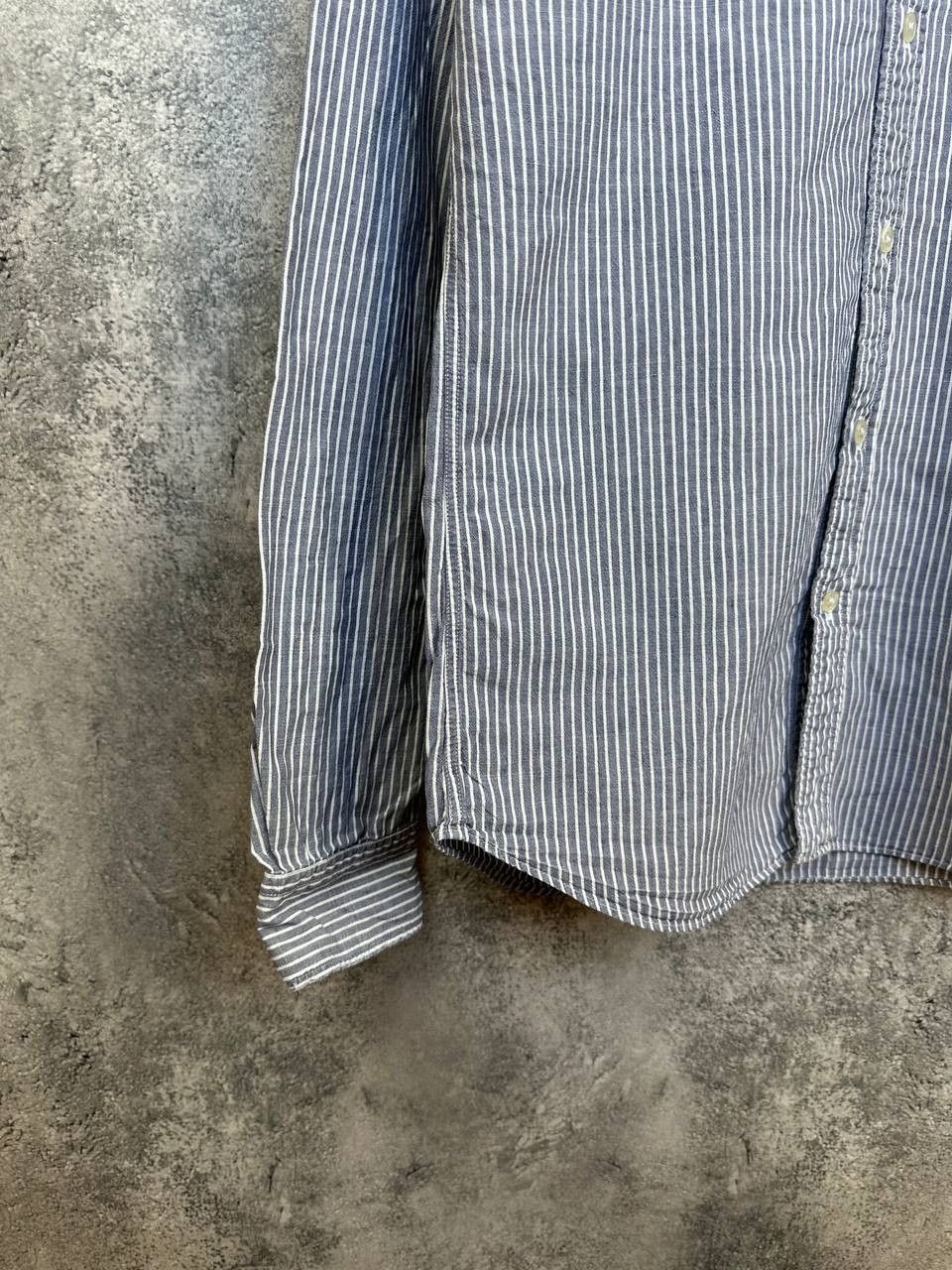 Burberry Burberry Brit Blue Striped Linen Cotton Button Down Shirt LS Size US M / EU 48-50 / 2 - 6 Thumbnail