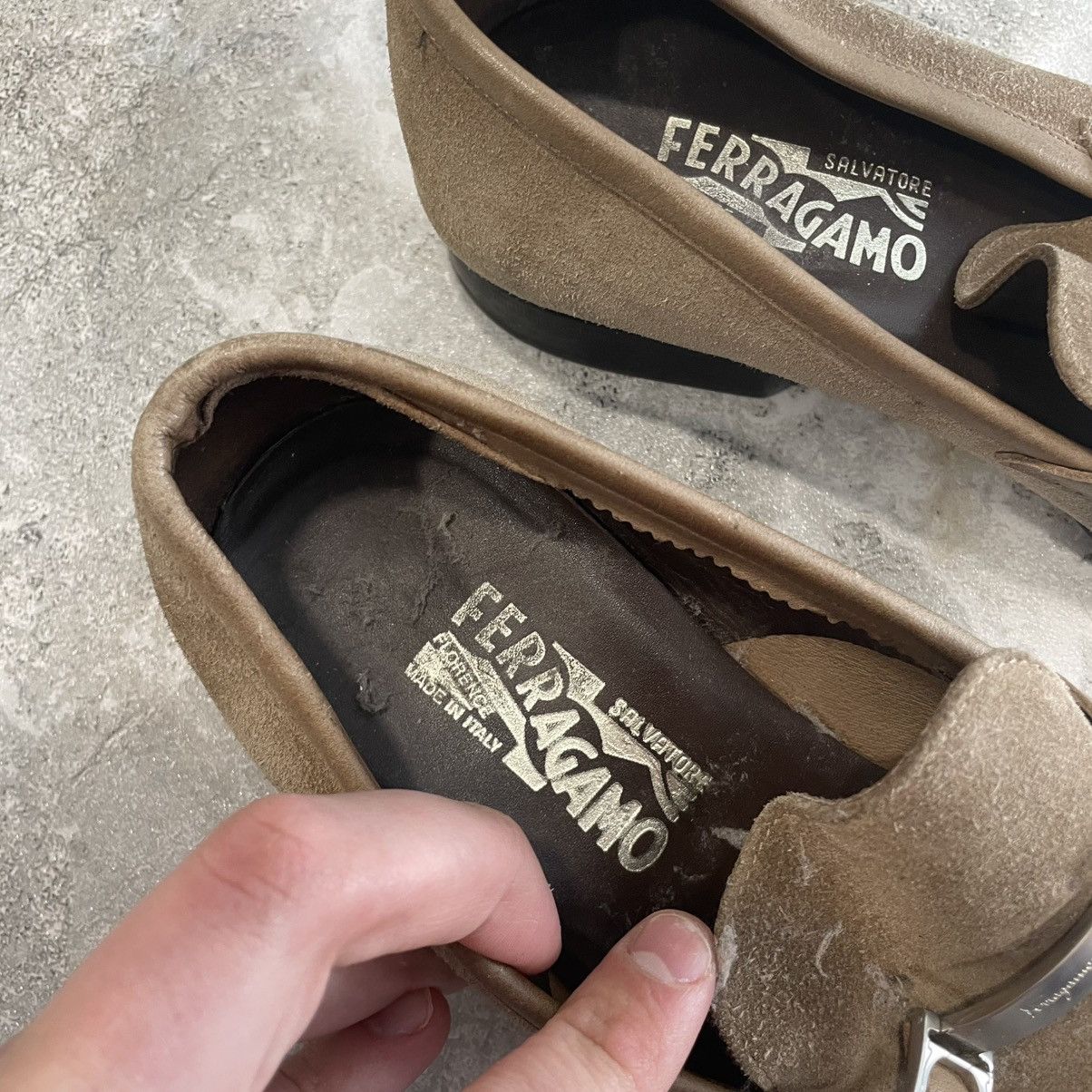 Salvatore Ferragamo 7 Salvatore Ferragamo Brown cream Loafers shoes boots suede Size US 7 / EU 40 - 5 Thumbnail