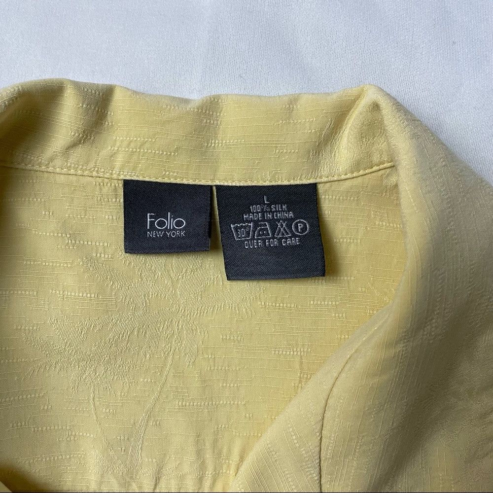 Other Folio Silk Hawaiian Yellow Shirt Palm Trees Size L Size US L / EU 52-54 / 3 - 5 Thumbnail