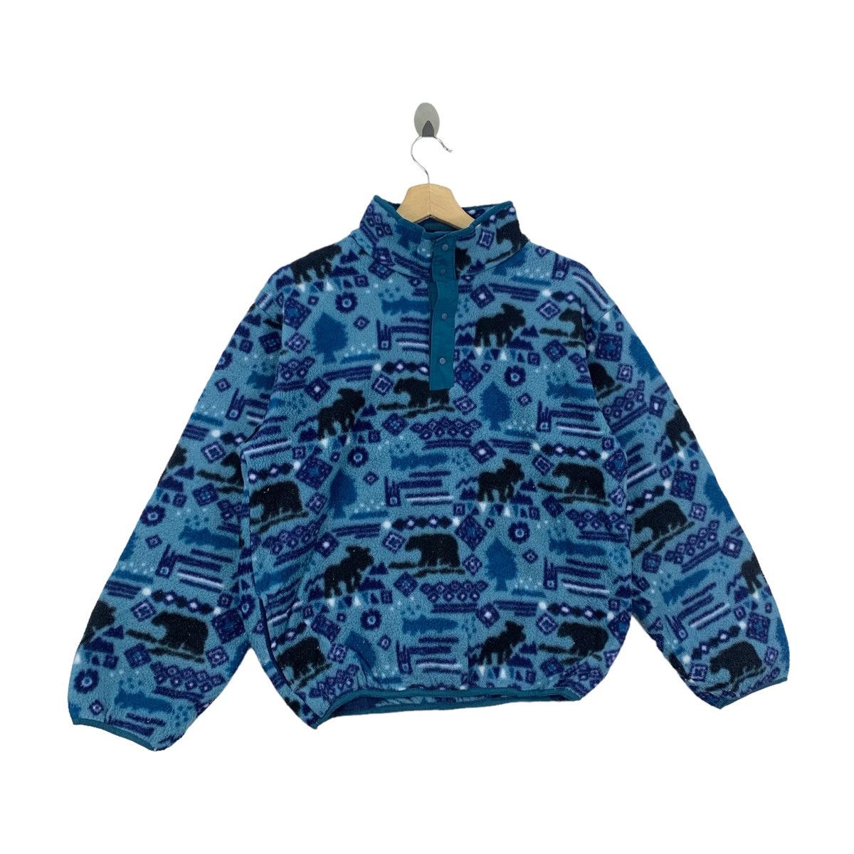 L.L. Bean × Vintage Vintage L.L.BEAN Outdoor Habitat Fullprint Fleece Sweatshirt Size US L / EU 52-54 / 3 - 3 Thumbnail