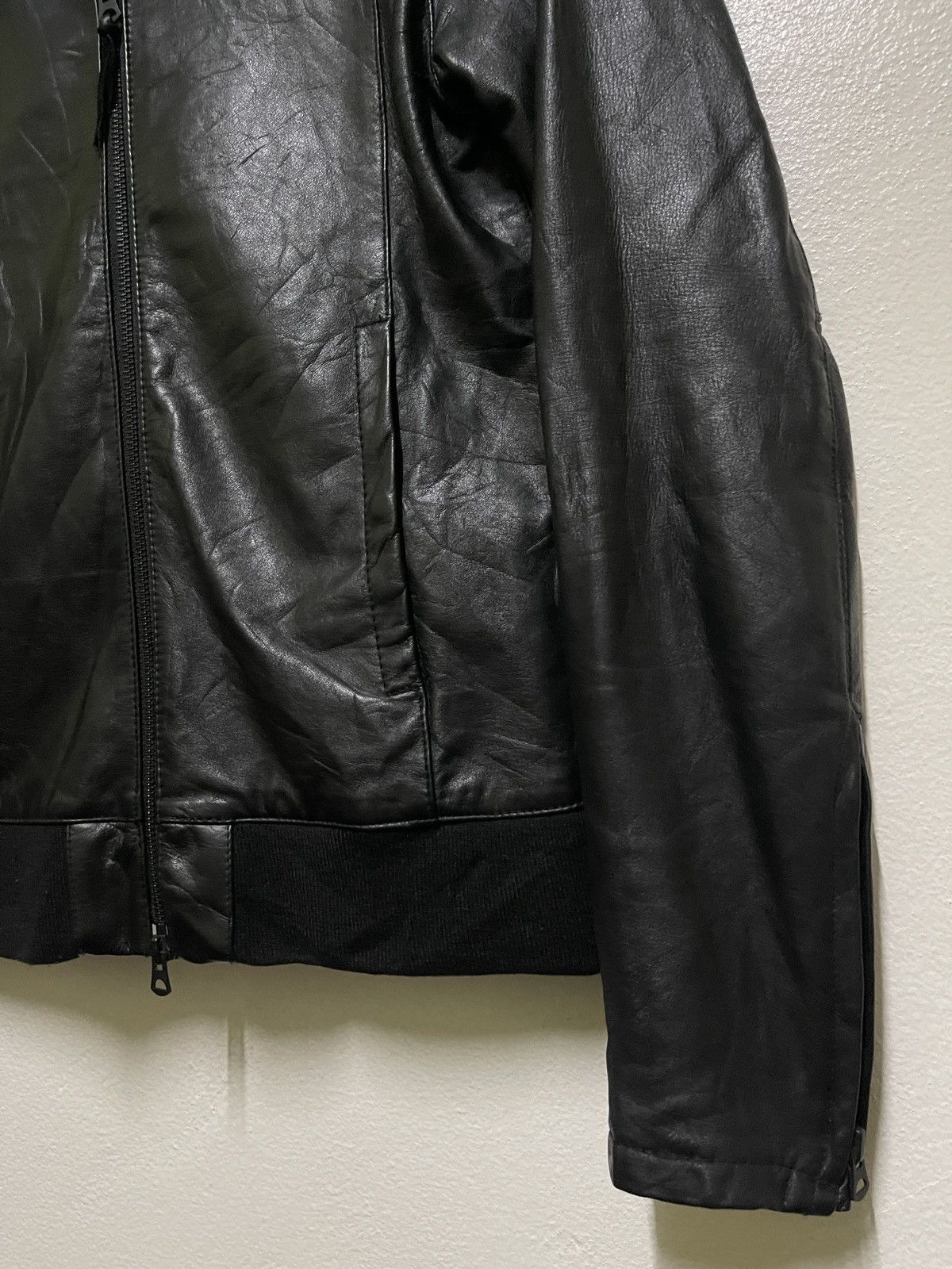 Shama Biker Leather Jacket Zipper Japan 38