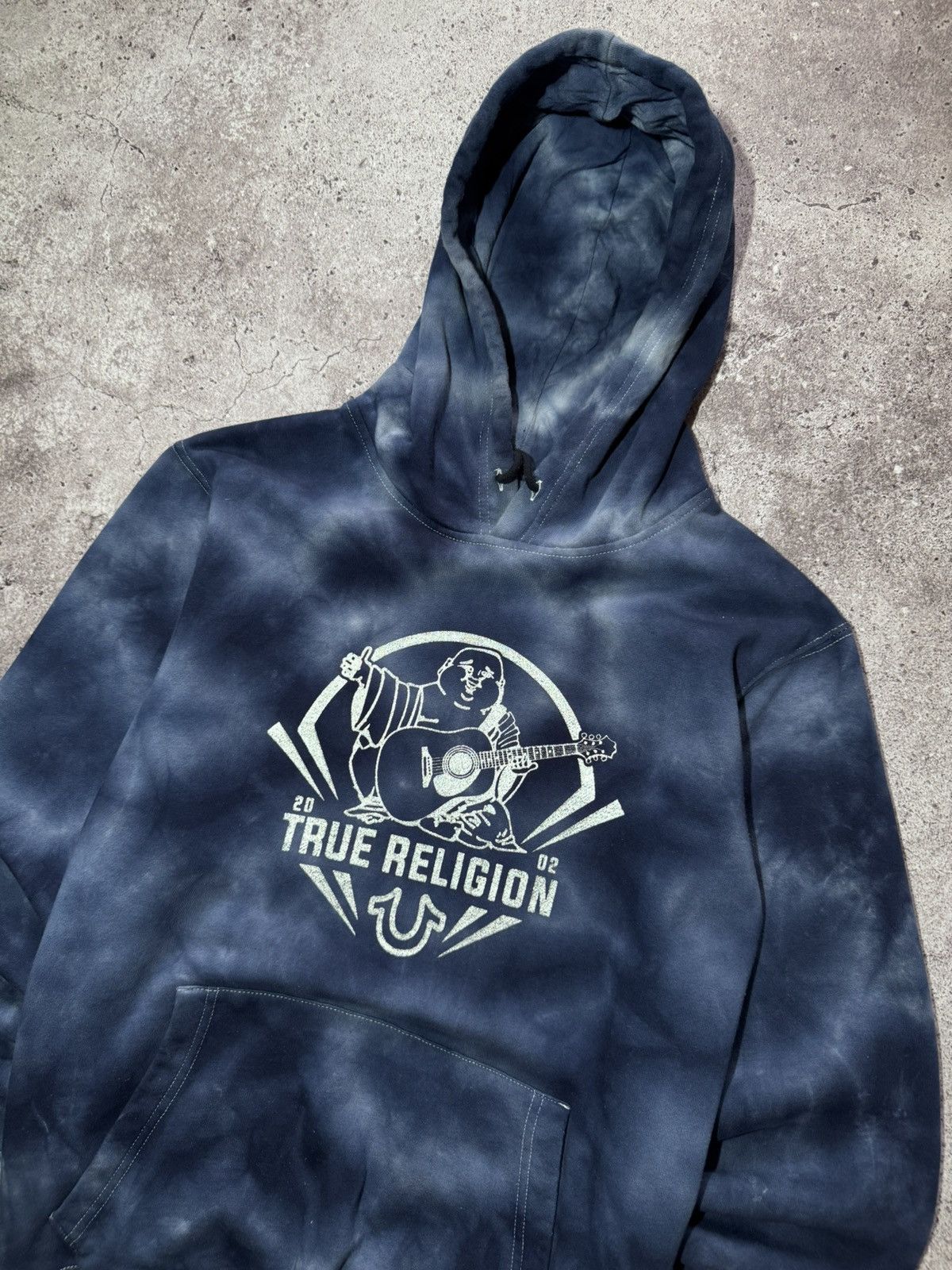 Japanese Brand × True Religion × Vintage True Religion Big Logo Blue Budda Tie Dye Hoodie Vintage Size US XL / EU 56 / 4 - 2 Thumbnail