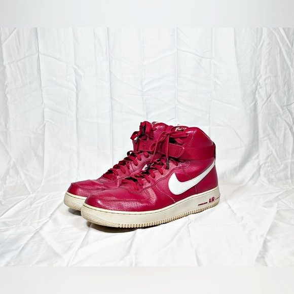 Nike Air Force 1 Gym Red Perforated Leather High Tops Shoes, Men's (Size 13)