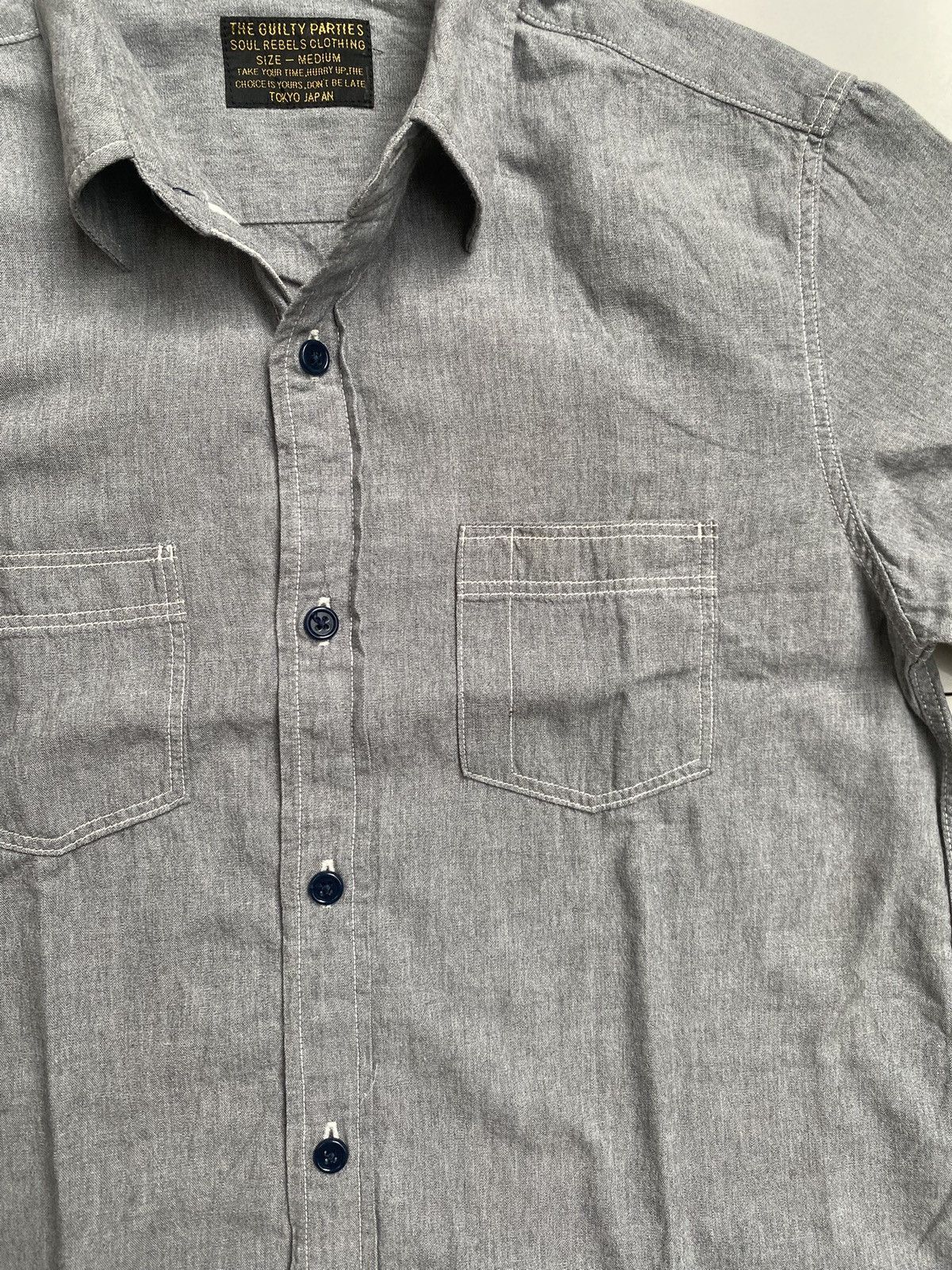 Wacko Maria WACKO MARIA (THE GUILTY PARTIES) S/S CHAMBRAY WORK SHIRT Size US M / EU 48-50 / 2 - 8 Thumbnail