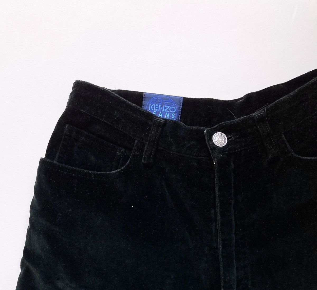 Kenzo Black Velour High-Waisted Trousers Kenzo Jeans – Size (EU)40 Size 30" / US 8 / IT 44 - 5 Thumbnail
