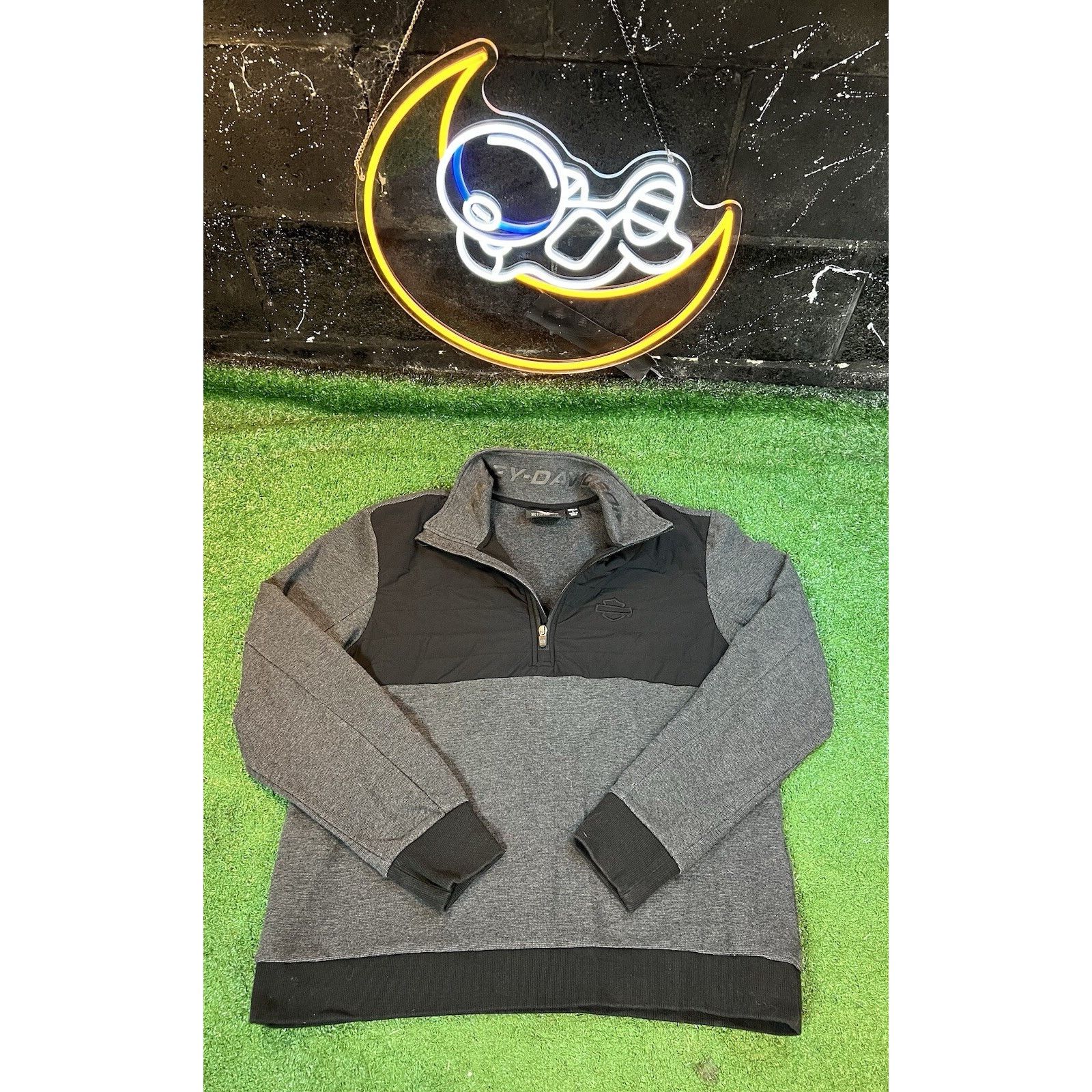 Harley Davidson Harley Davidson 1/4 Zip Up Mens L Gray/Black Pullover Size US L / EU 52-54 / 3 - 1 Thumbnail