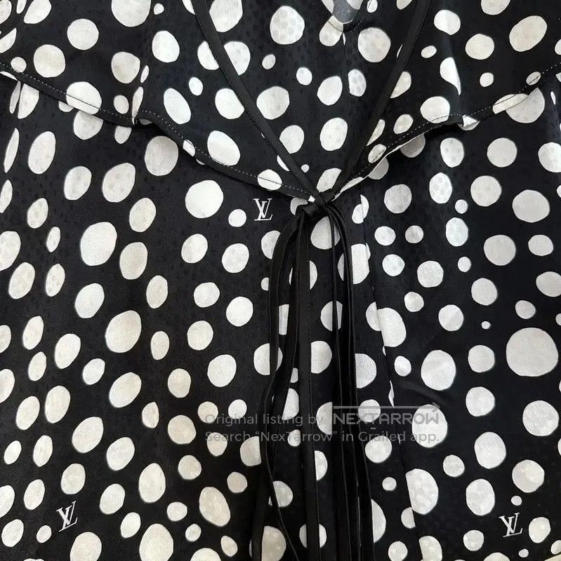 Louis Vuitton Louis Vuitton Black Polka Dot Silk Dress . Size S / US 4 / IT 40 - 7 Thumbnail
