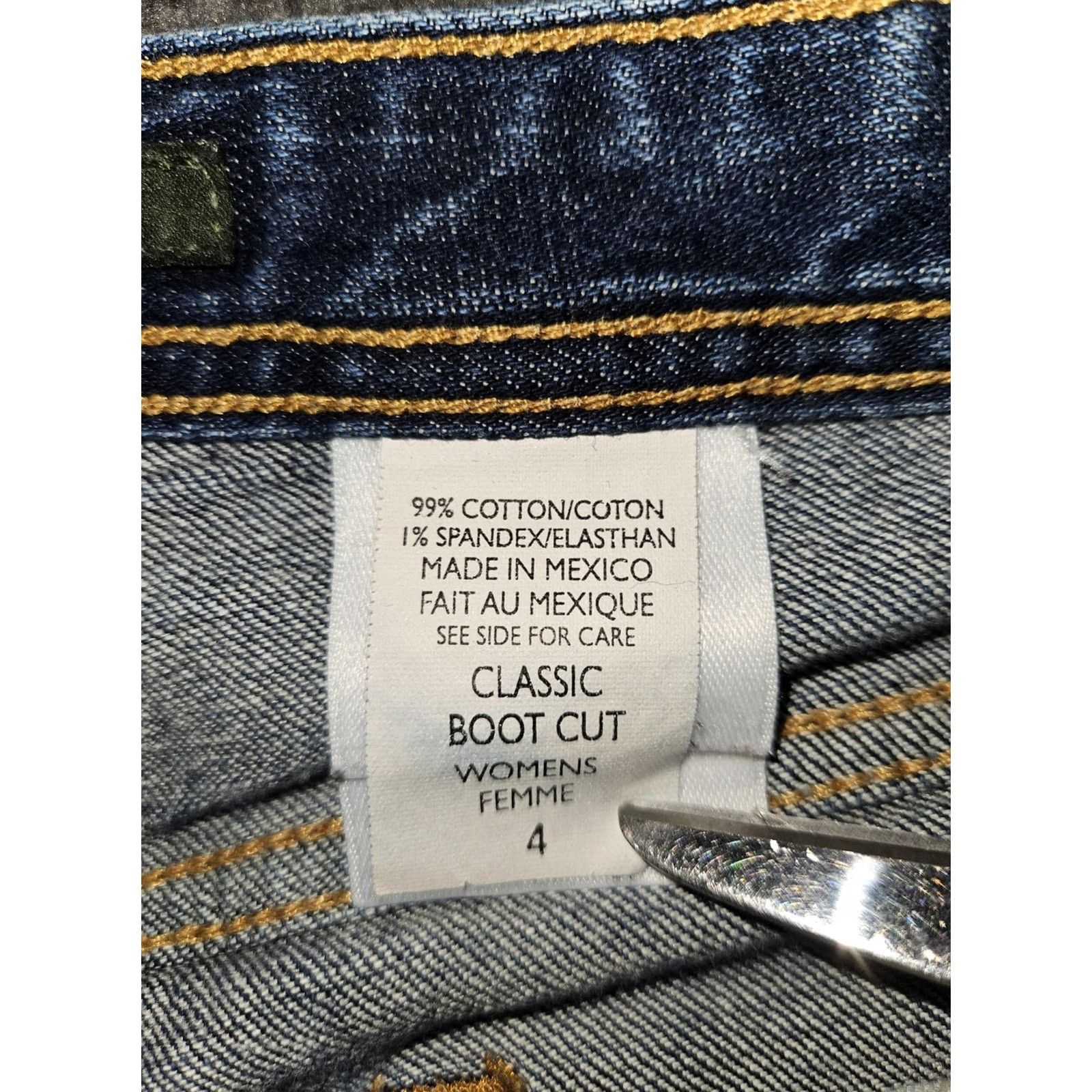 Eddie Bauer VINTAGE Eddie Bauer Jeans Womens 4 Blue Classic Boot Cut Denim Stretch Mid Rise Fall 07 Size 27" / US 4 / IT 40 - 3 Thumbnail