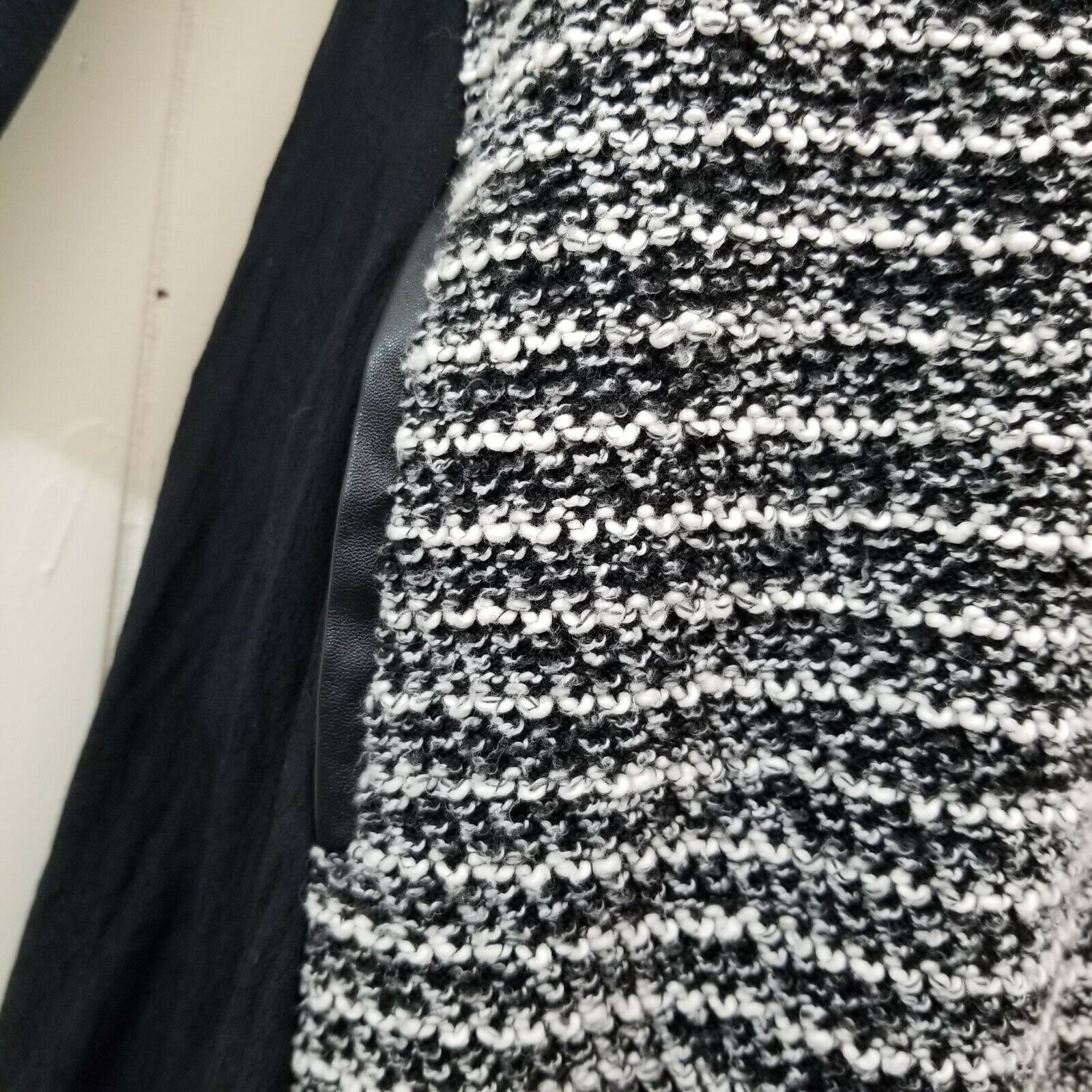 Anthropologie Maeve XSP Boucle Dress Black White Marled Stripe Anthropolog Size XS / US 0-2 / IT 36-38 - 3 Thumbnail
