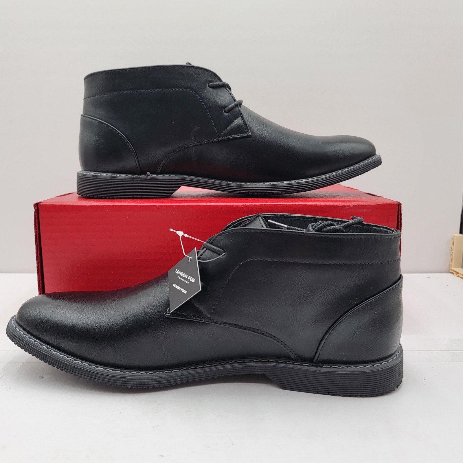 London Fog London Fog Blackburn Men Sz 11 Black Memory Foam Dress Boots Size US 11 / EU 44 - 2 Thumbnail