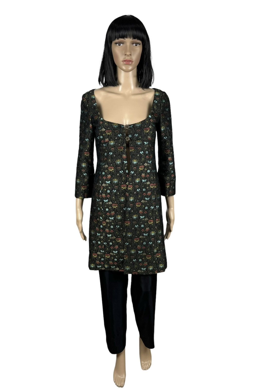 Miu Miu Miu Miu Coat Dress Wool Embroidered Floral Printed size 42 Size M / US 6-8 / IT 42-44 - 2 Thumbnail
