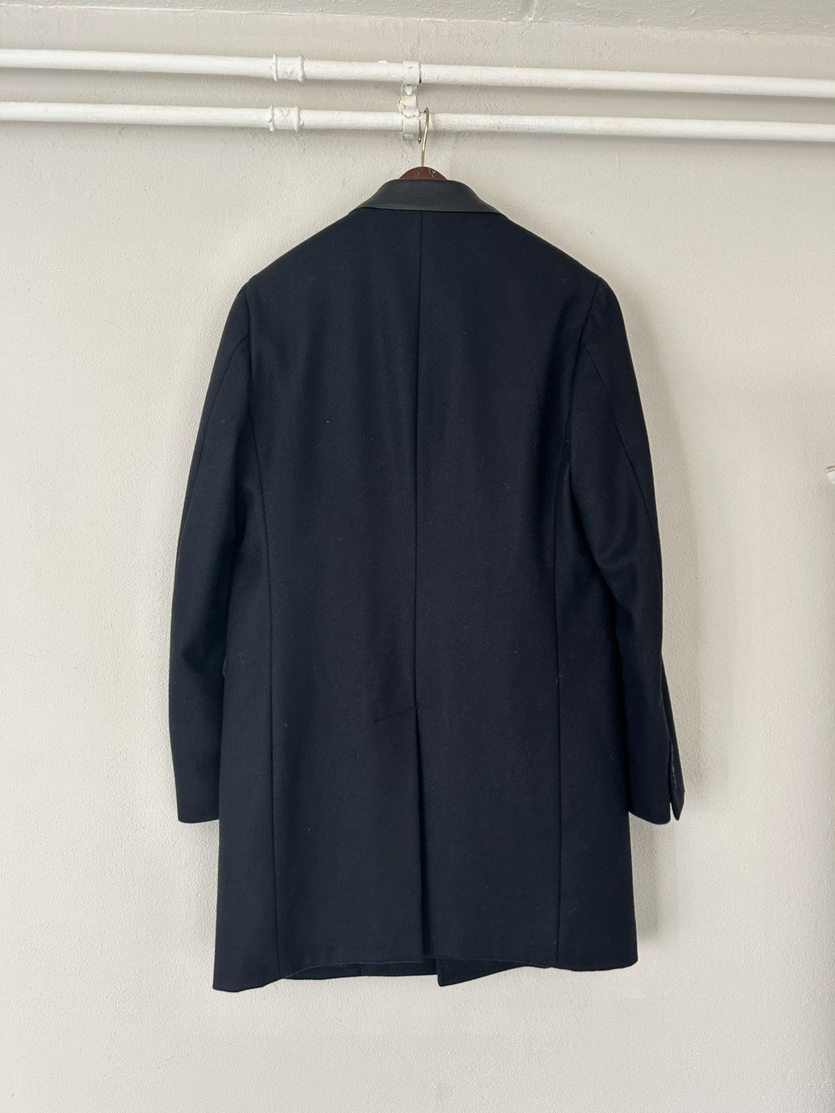 Valentino Wool Coat with Leather Trimmed Collar Size US M / EU 48-50 / 2 - 3 Thumbnail