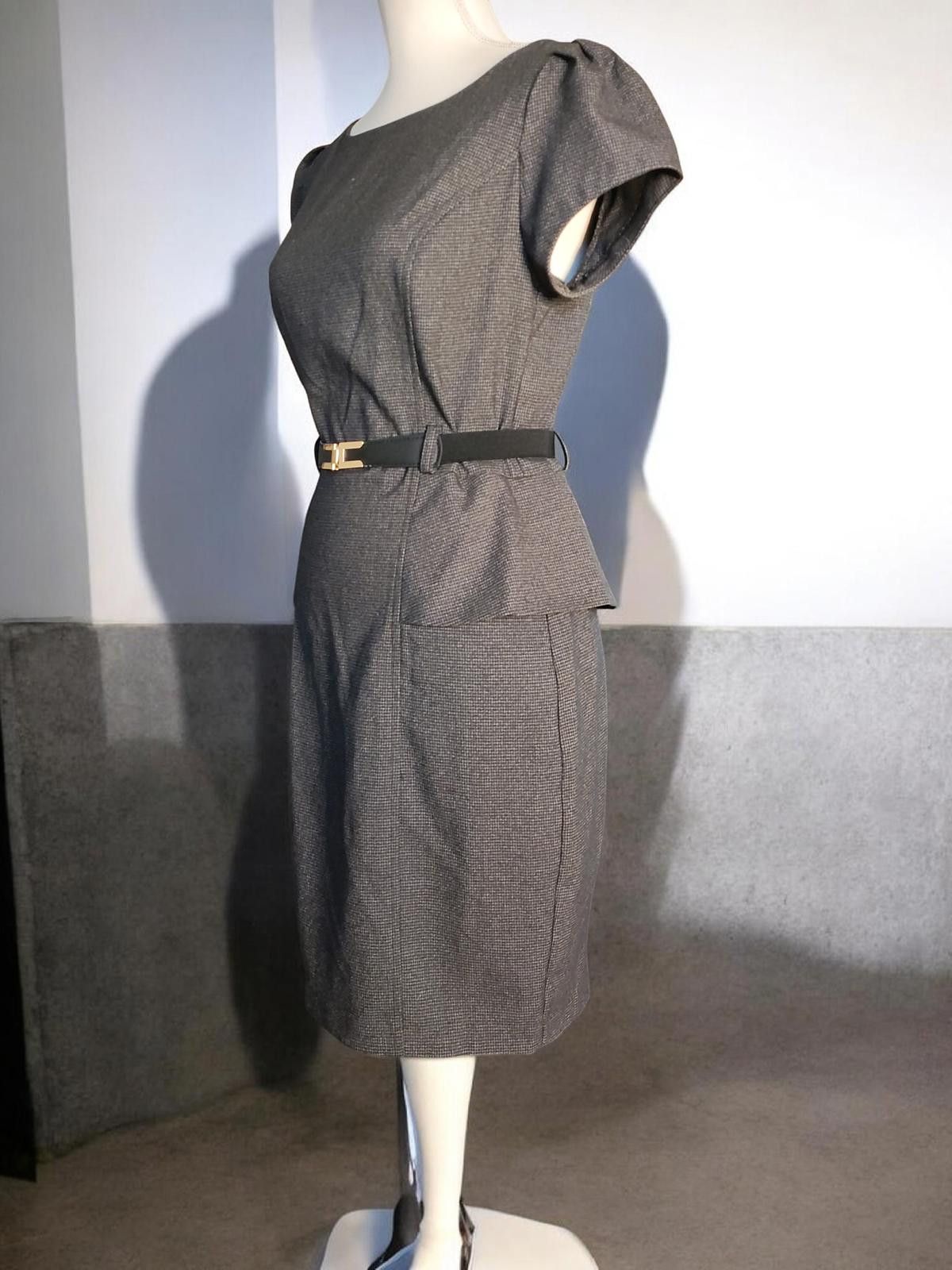 Other A. Byer Size 9 Gray Belted Peplum Dress Size M / US 6-8 / IT 42-44 - 3 Thumbnail