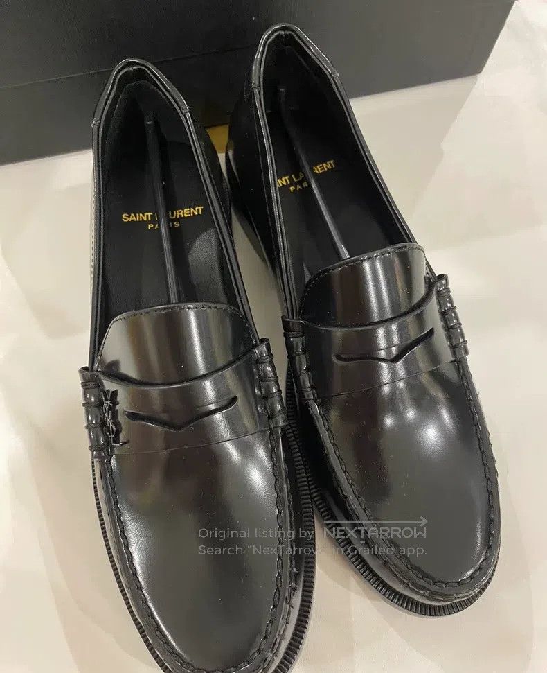 Saint Laurent Paris Saint Laurent Paris Black Loafers Size US 8 / IT 38 - 1 Thumbnail