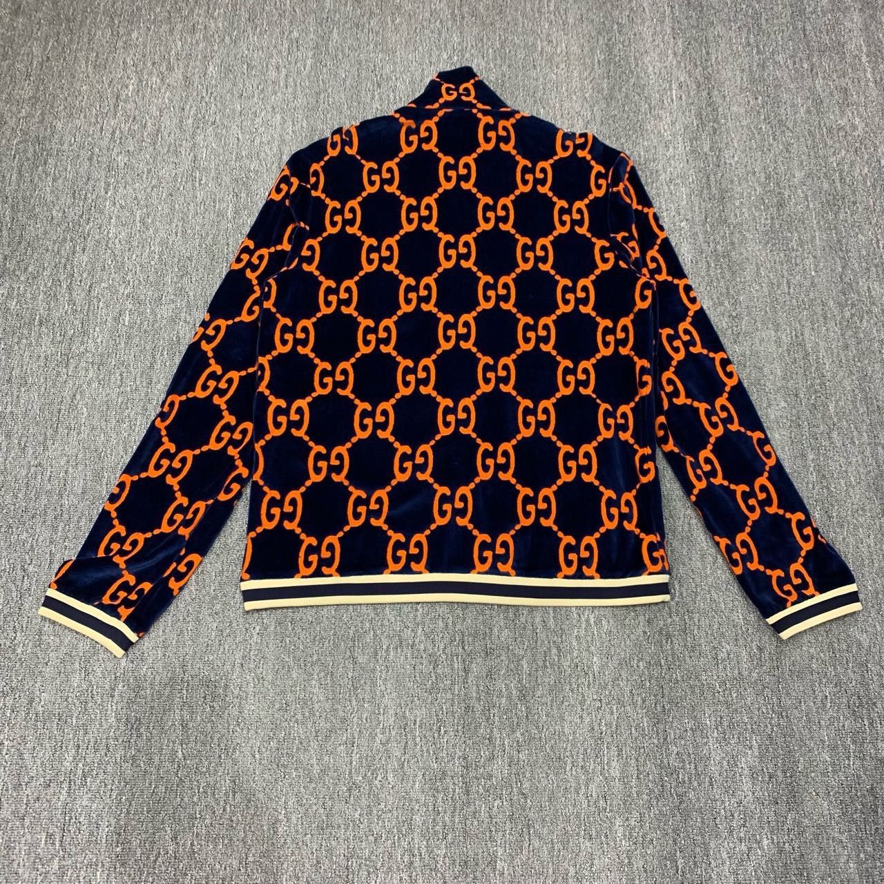 Gucci Gucci blue orange double G old flower full print velvet jac Size US XL / EU 56 / 4 - 2 Thumbnail