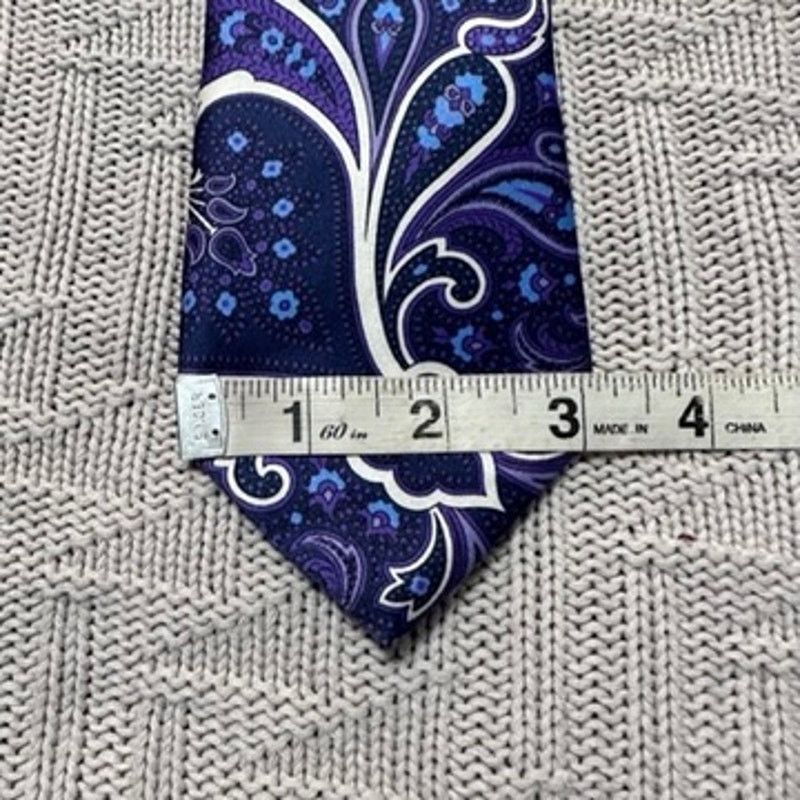 Barneys New York Barneys New York purple metallic paisley silk tie Size ONE SIZE - 4 Thumbnail