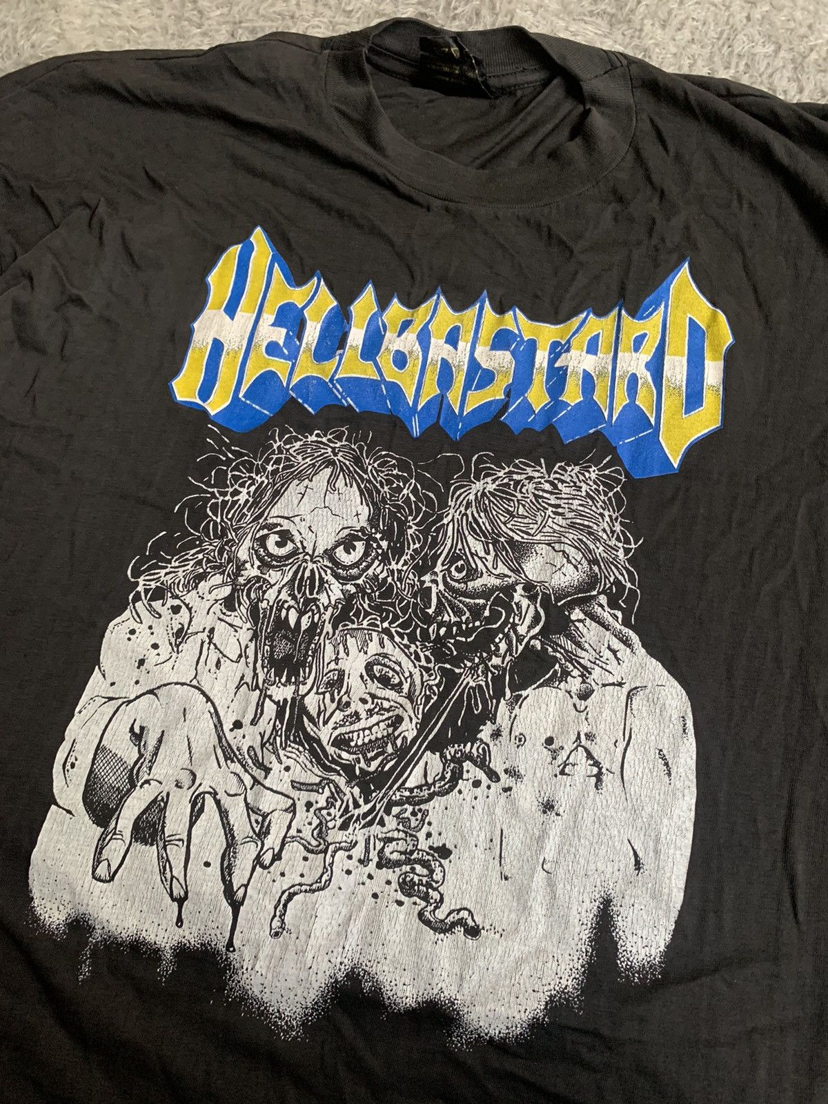 Band Tees Very Rare Vintage 90s Hellbastard Natural Order Tee Size US XL / EU 56 / 4 - 2 Thumbnail