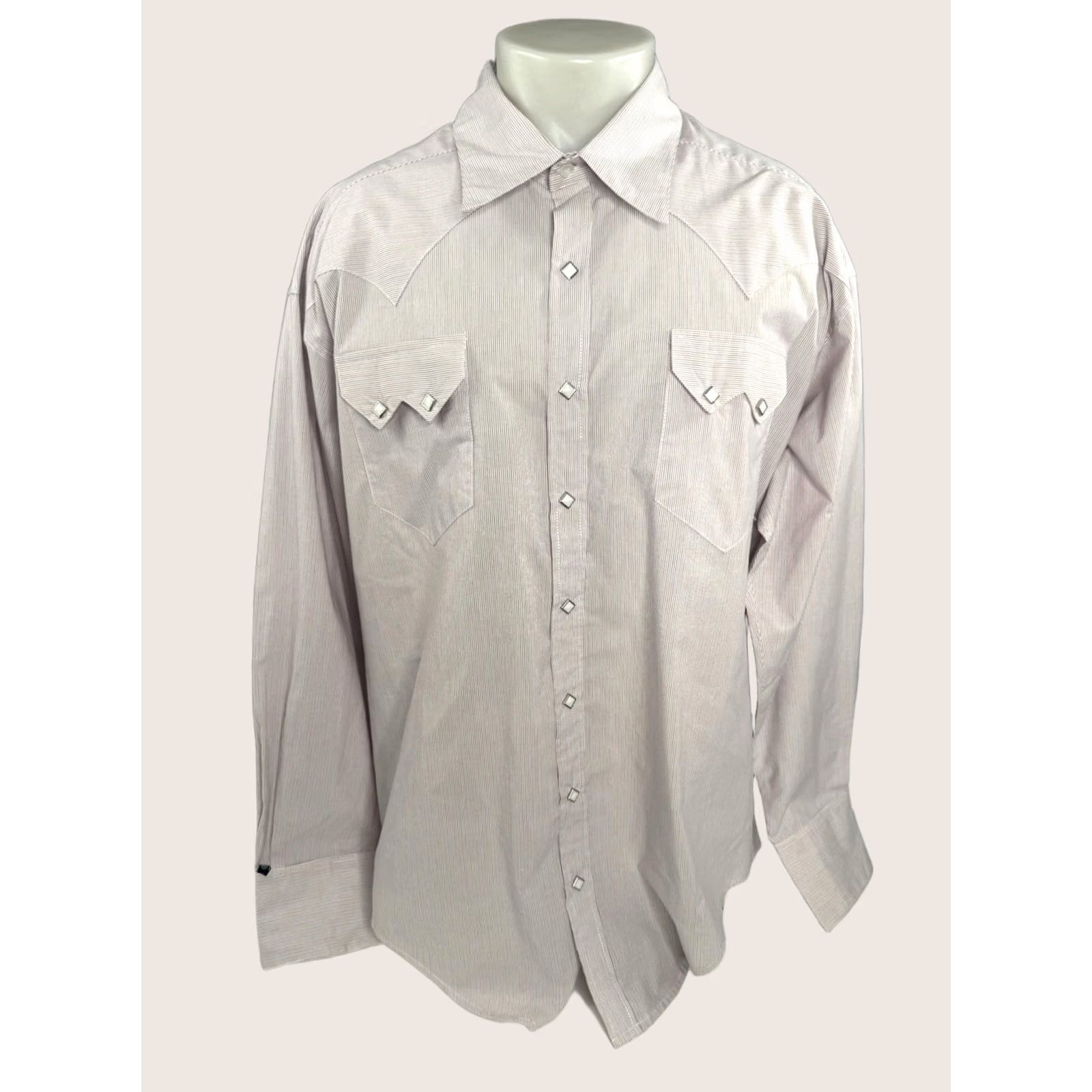 Vintage ROCKMOUNT RANCH PINSTripe Sawtooth Pearl Snap XXL Western Shirt Size US XL / EU 56 / 4 - 1 Thumbnail