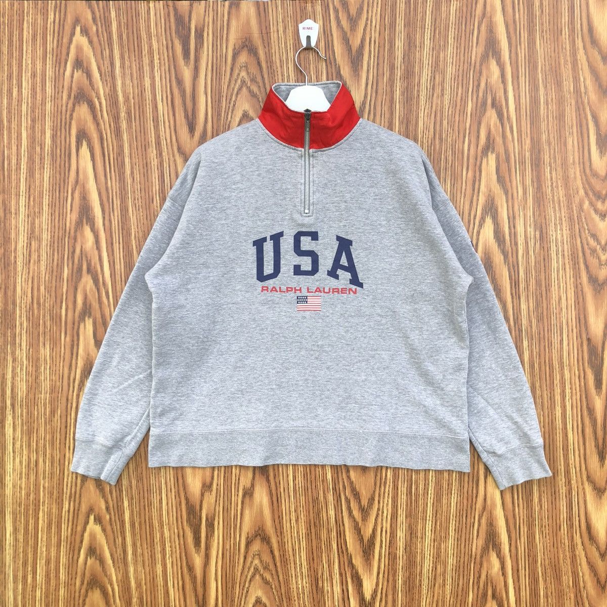 Polo Ralph Lauren Vintage Polo Ralph Lauren USA quarter-zip sweatshirt Size US L / EU 52-54 / 3 - 1 Thumbnail