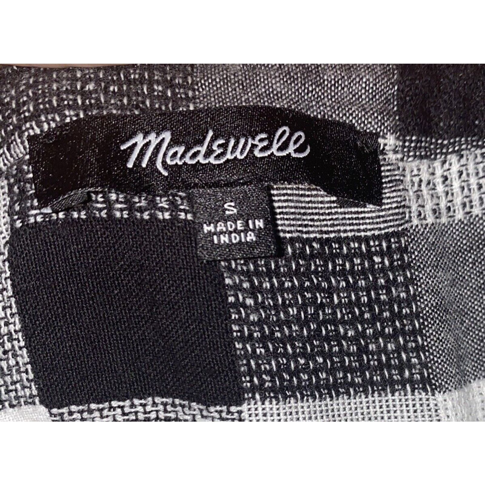Madewell Madewell Women Black White Cotton Short Sleeve Blouse Small Size S / US 4 / IT 40 - 7 Thumbnail