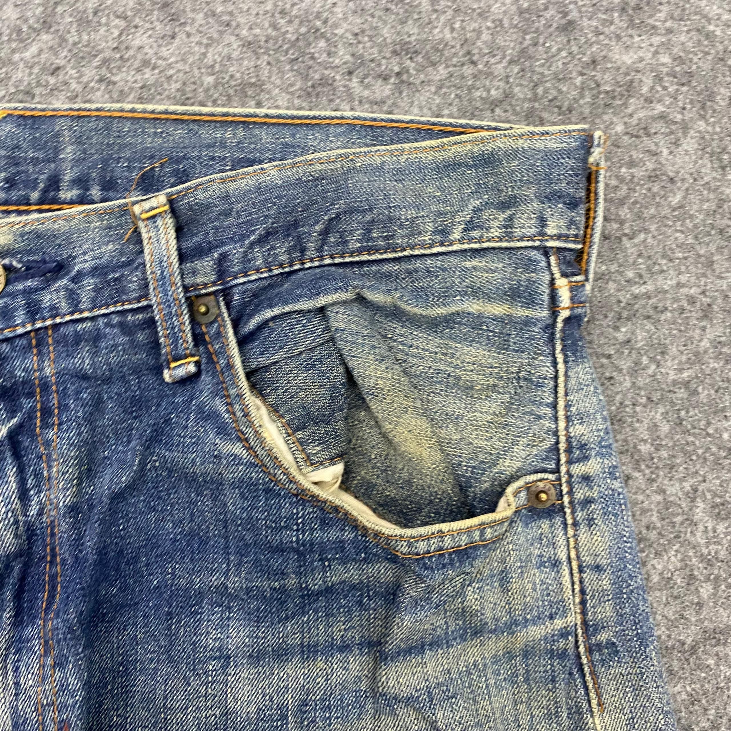 Levi's Vintage Levis 503 Distressed Denim Kurt Cobain Style Size US 35 - 10 Thumbnail