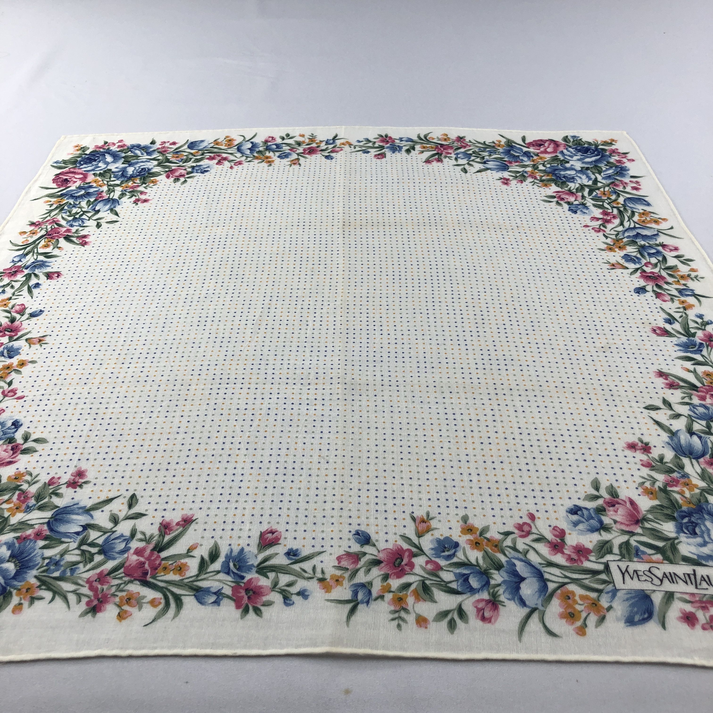 Yves Saint Laurent YSL Floral Handkerchief Neckerchief Bandana H3036 Size ONE SIZE - 4 Thumbnail
