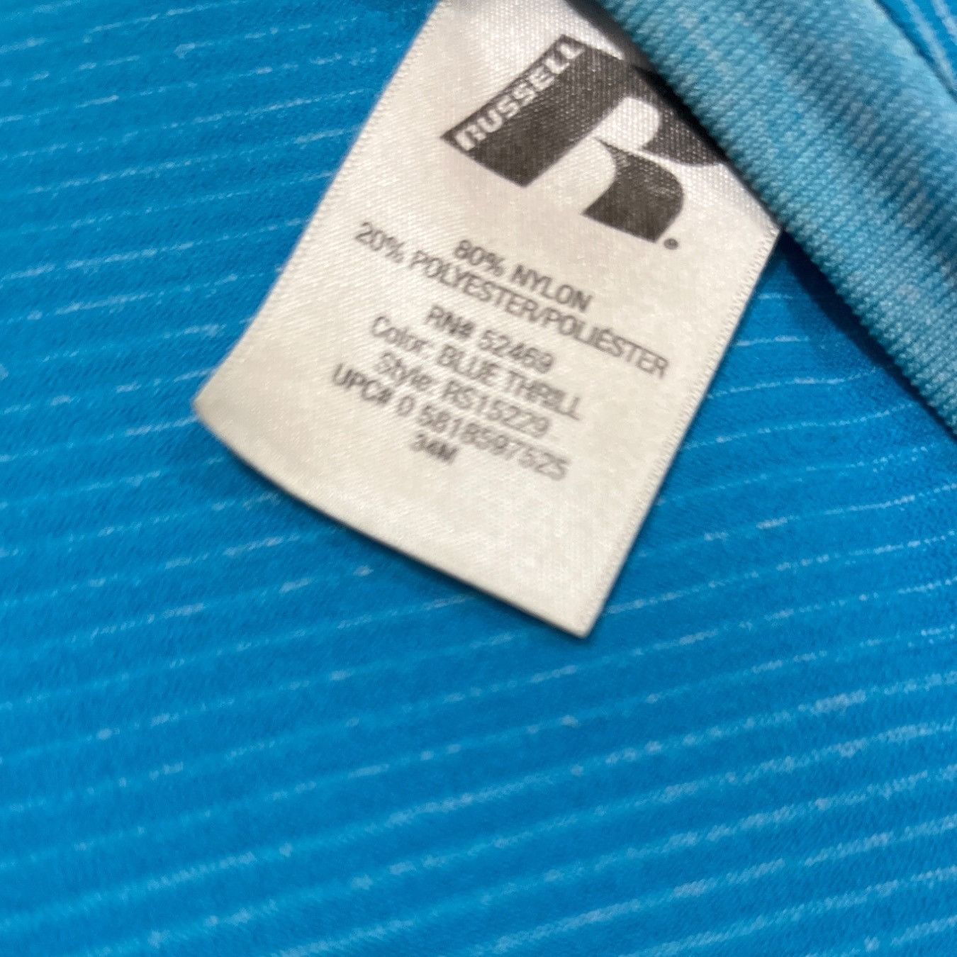 Other Russell Blue Striped Mens T-Shirt Size M Nylon/Polyester Ble Size US M / EU 48-50 / 2 - 3 Thumbnail