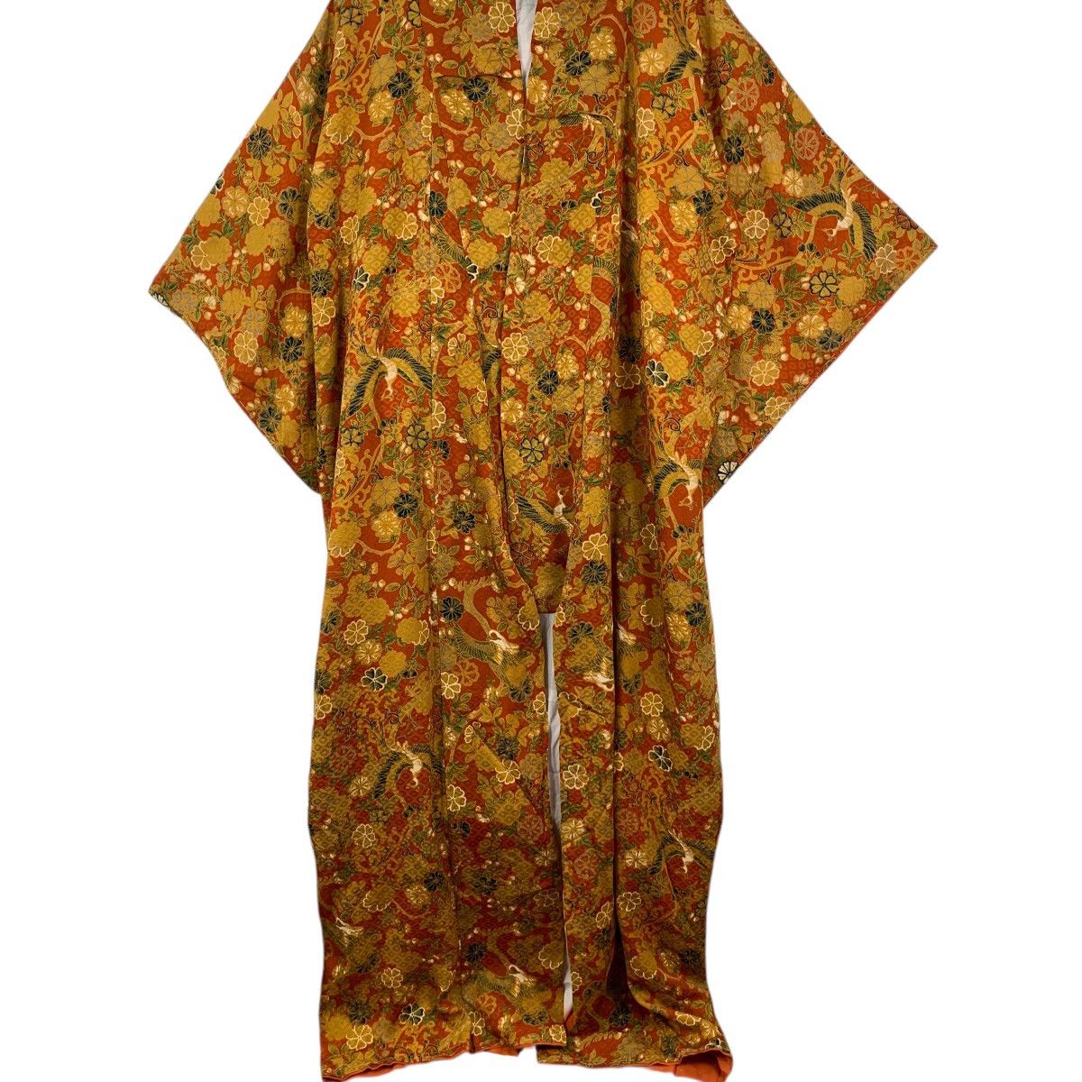 Vintage Vintage 70s KIMONO FLORAL FLOWER JAPAN Traditional AOP Robe Size 3XL / US 20-22 - 4 Thumbnail