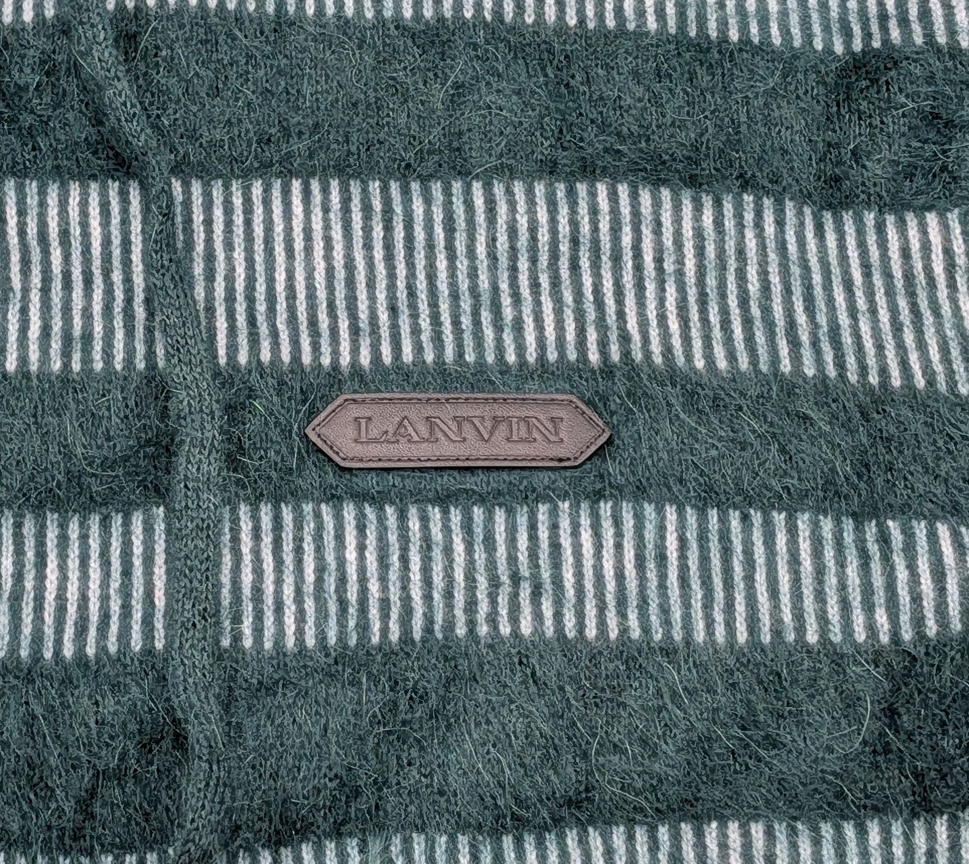 Lanvin Lanvin Striped Mohair Blend Sweater Hoodie Green Medium Size US M / EU 48-50 / 2 - 3 Thumbnail