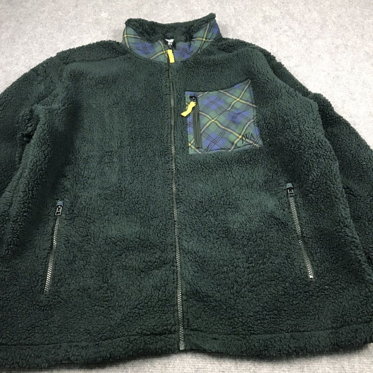 J.W ANDERSON SHERPA FLEECE ZIPPIER JACKET