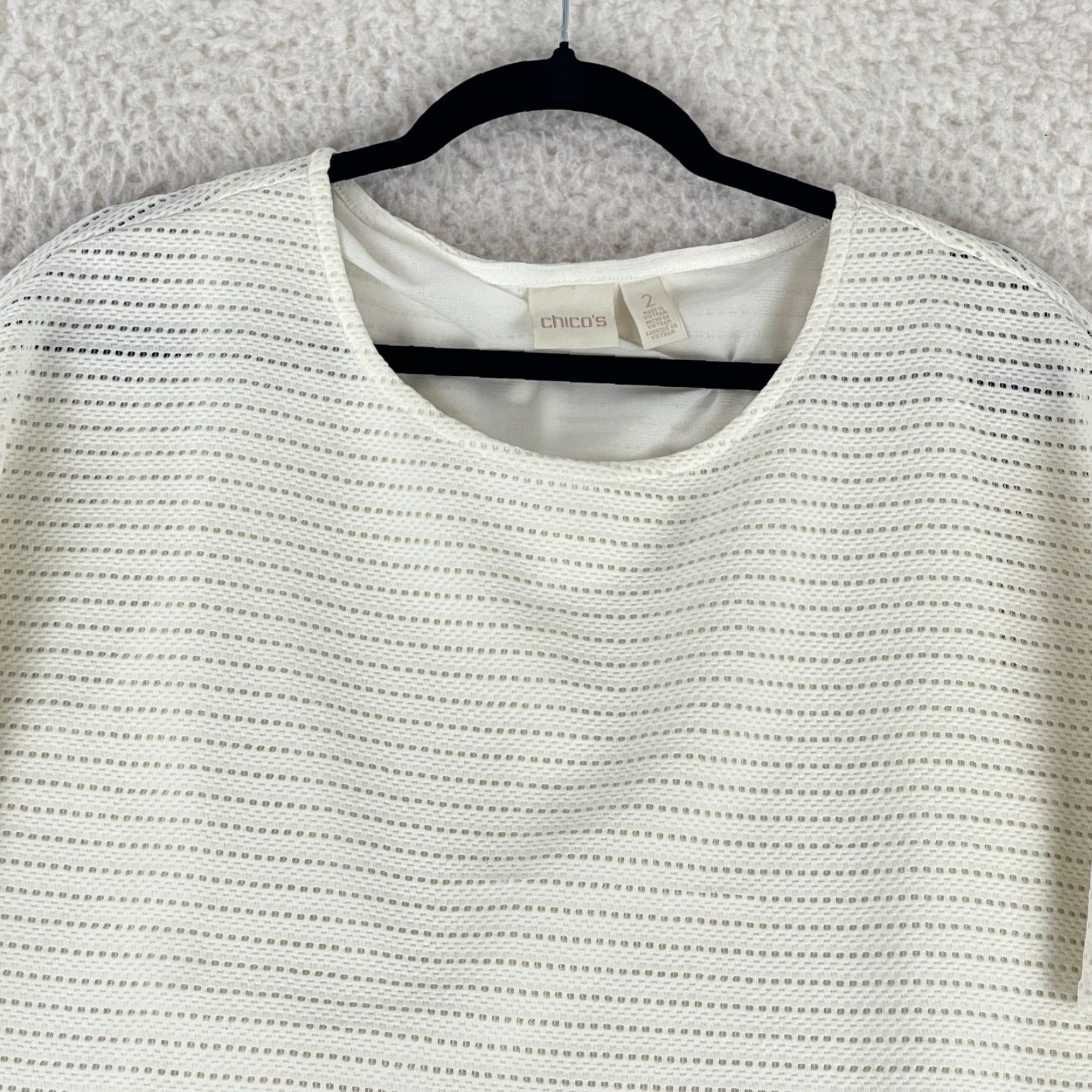 Vintage Chico's Shirt Womens Large White Dolman Sleeve Pullover Lined Casual Size L / US 10 / IT 46 - 3 Thumbnail