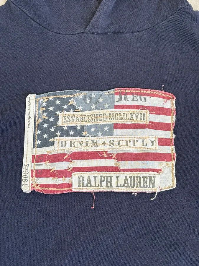 Polo Ralph Lauren 2010s Ralph Lauren Navy USA Flag Hoodie Size US M / EU 48-50 / 2 - 8 Thumbnail