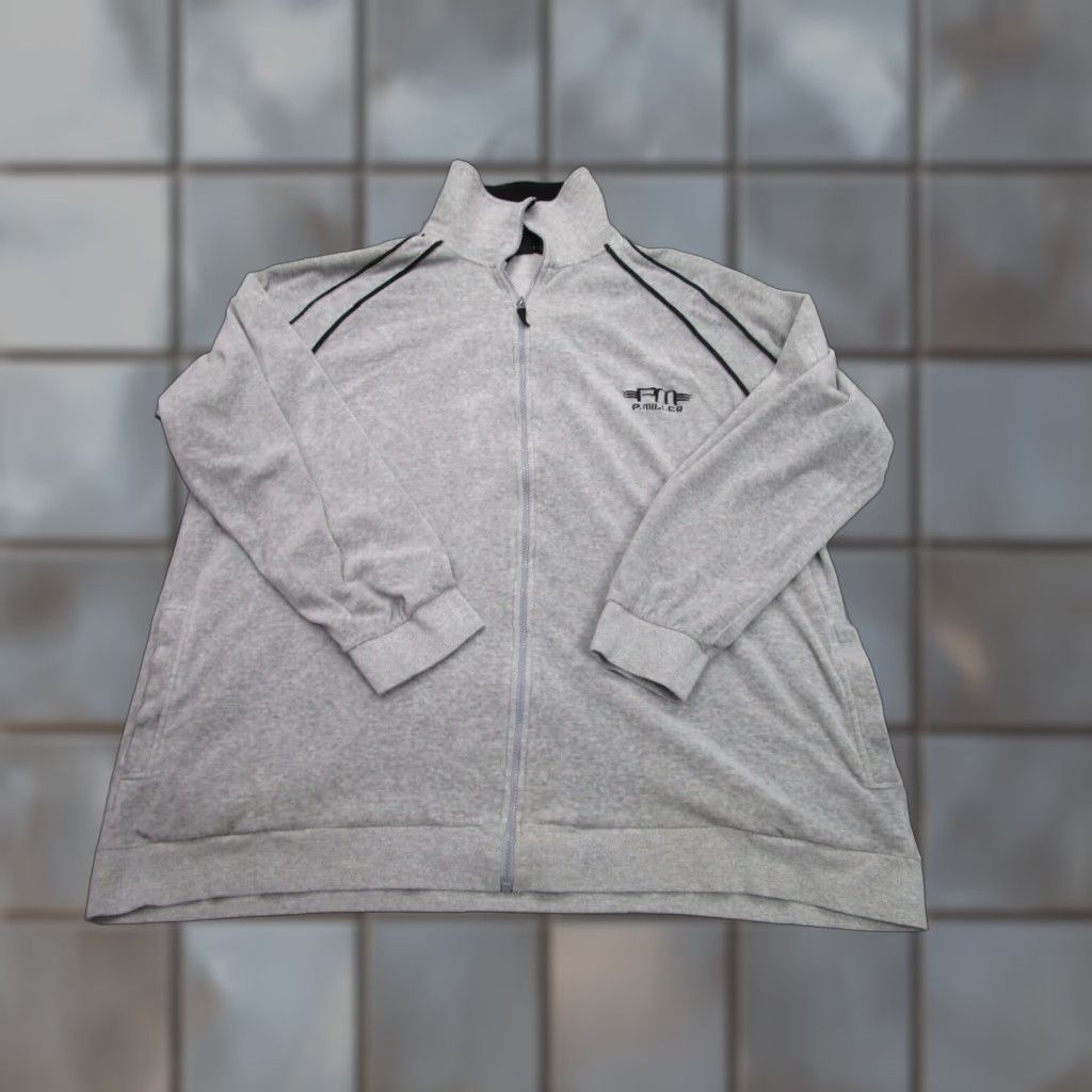 Velvet VINTAGE P. Miller Gray Velour Track Jacket Mens 2XL Retro Hip Hop Size US XXL / EU 58 / 5 - 1 Thumbnail