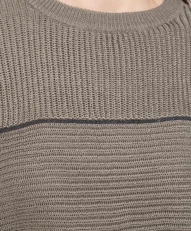 Brunello Cucinelli o1y0825 Crewneck Sweater in Military Green Size S / US 4 / IT 40 - 2 Thumbnail