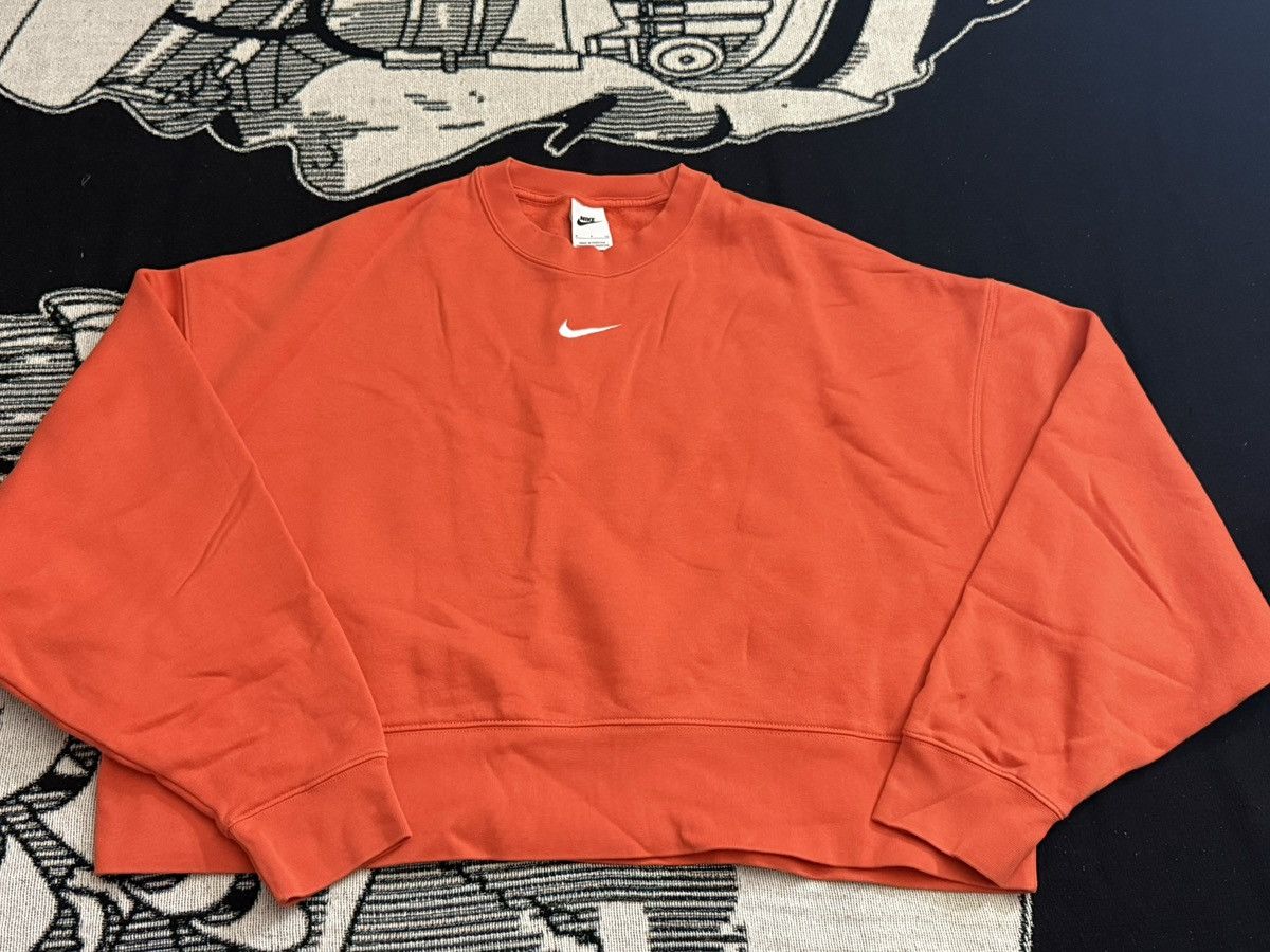 Nike Orange Nike Swoosh oversized cropped sweatshirt. Size S / US 4 / IT 40 - 1 Thumbnail