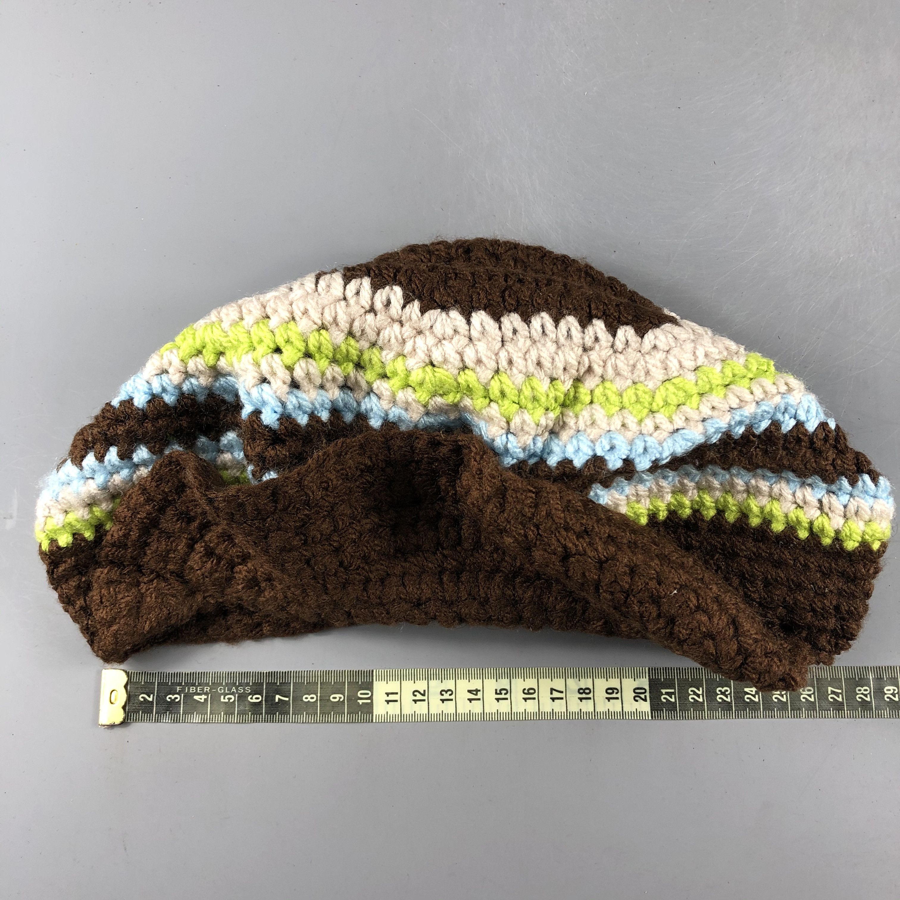 Japanese Brand × Vintage Womens Stripe Slouchy Visor Beanie Snow Hat Snow Cap -D639 Size ONE SIZE - 4 Thumbnail
